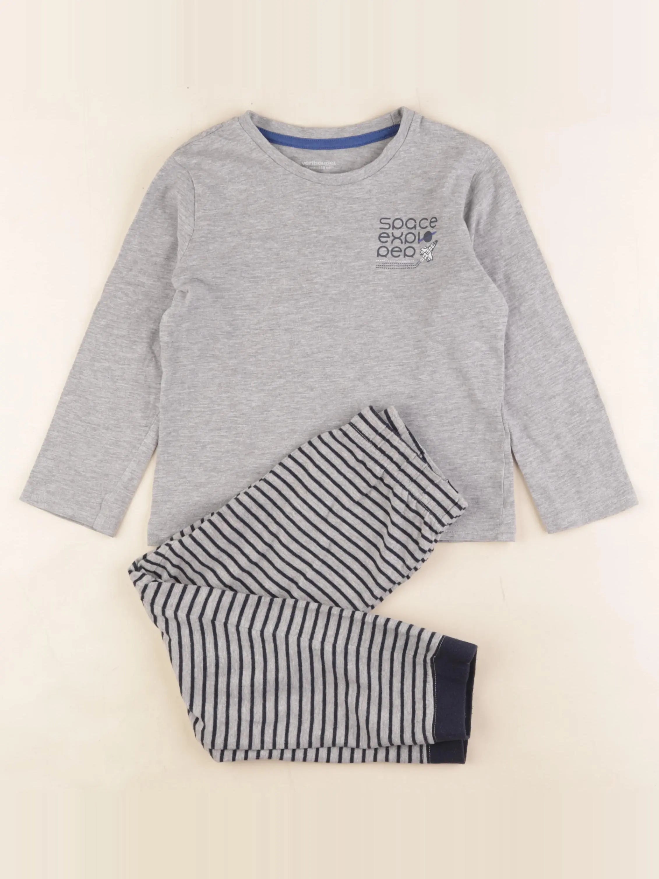 Vertbaudet - pyjama coton gris - 5 ans