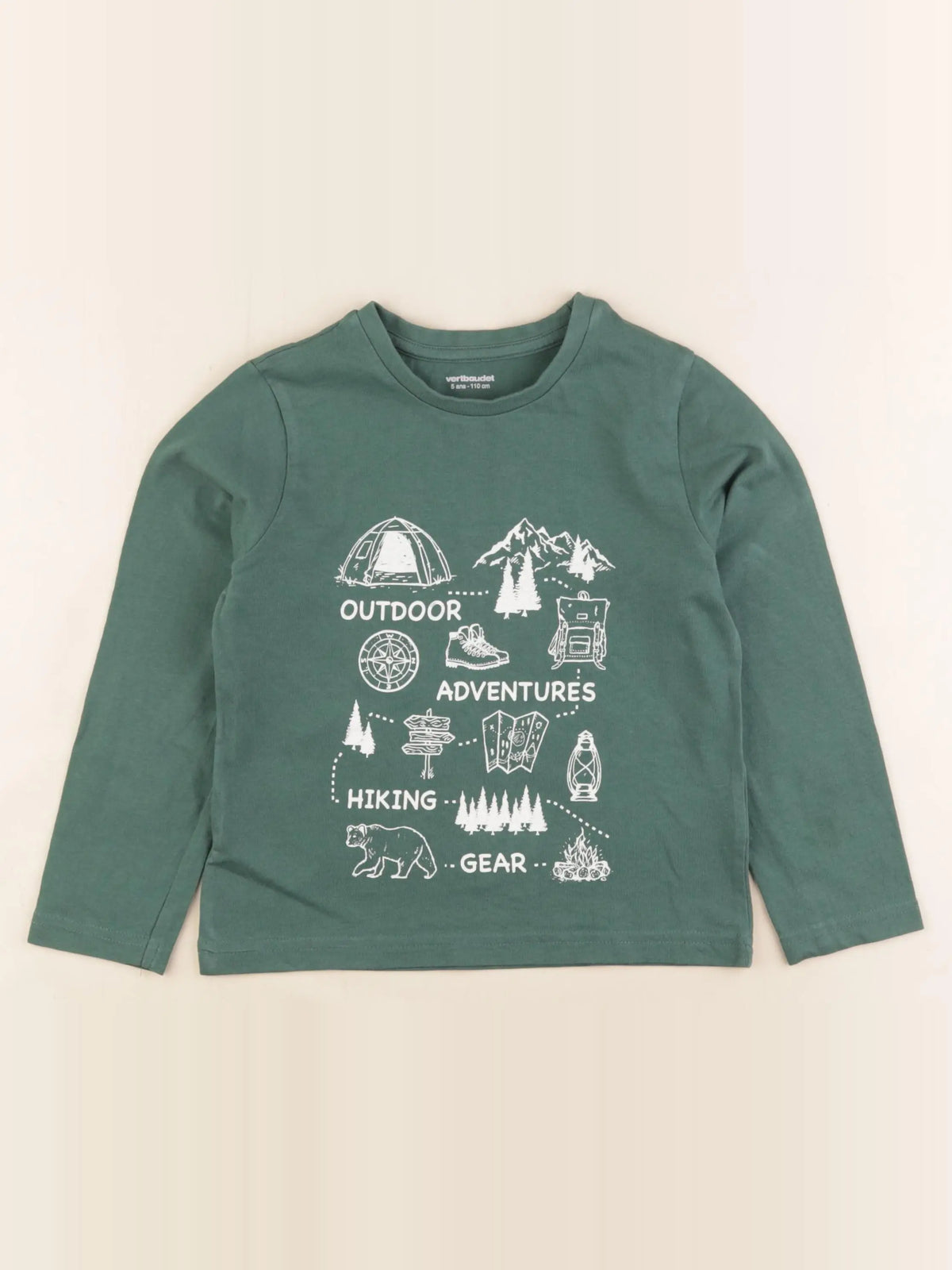 Vertbaudet - tee-shirt vert - 5 ans