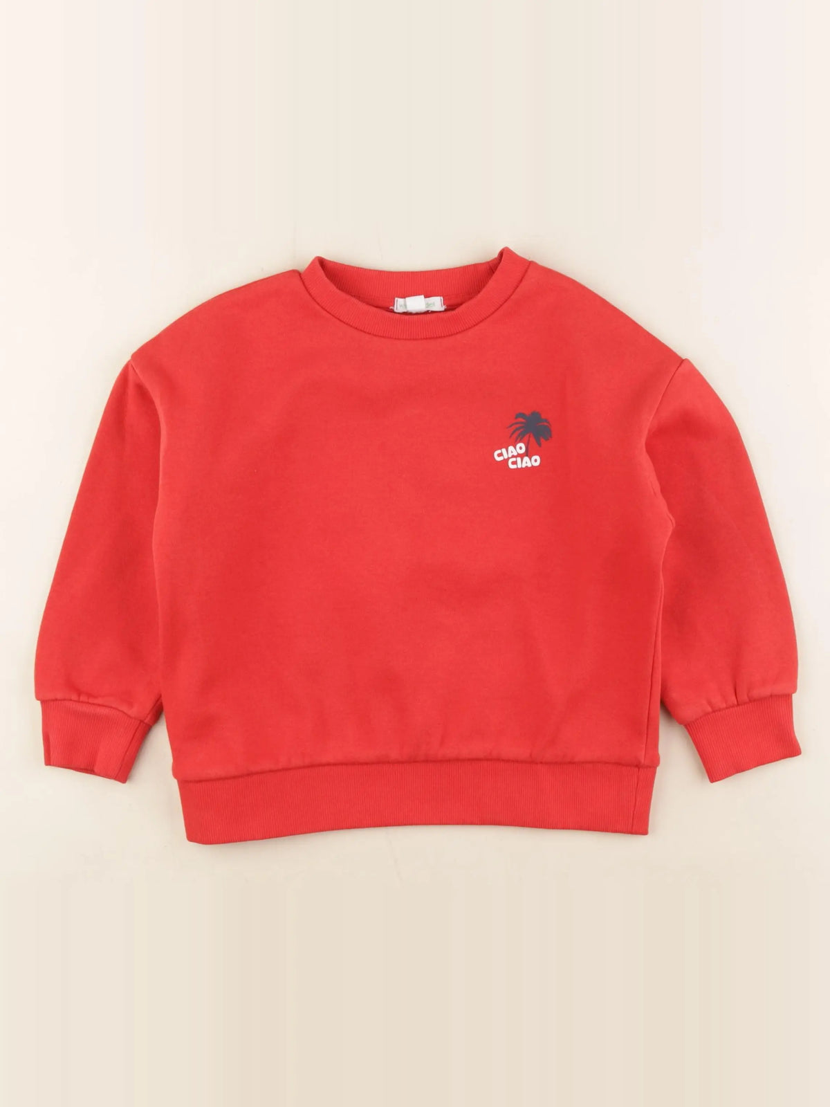 Vertbaudet - sweat imprimé au dos rouge - 5 ans