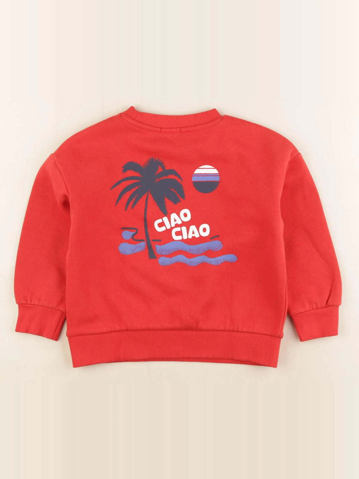 Vertbaudet - sweat imprimé au dos rouge - 5 ans