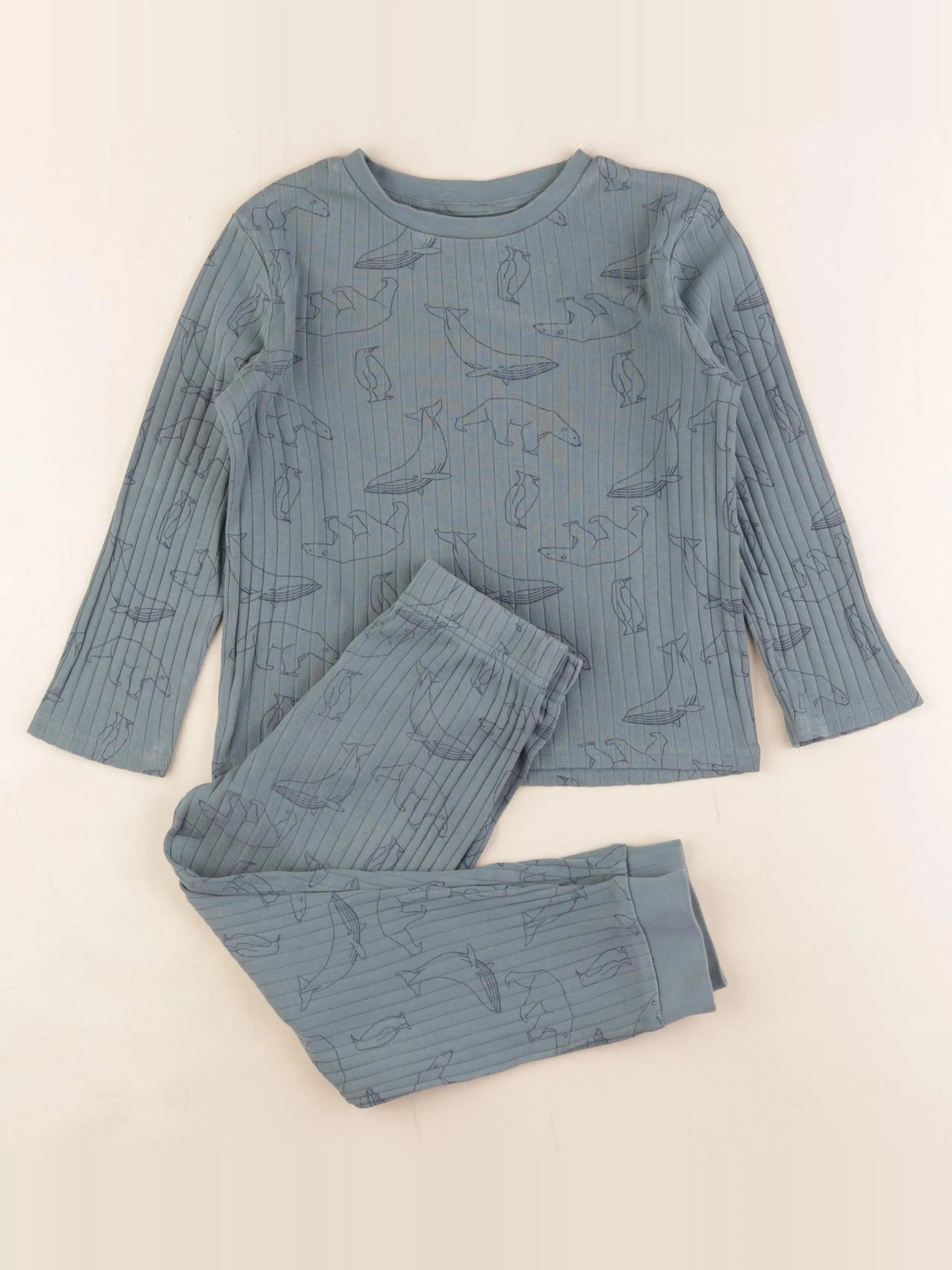 Vertbaudet - pyjama coton vert - 4 ans