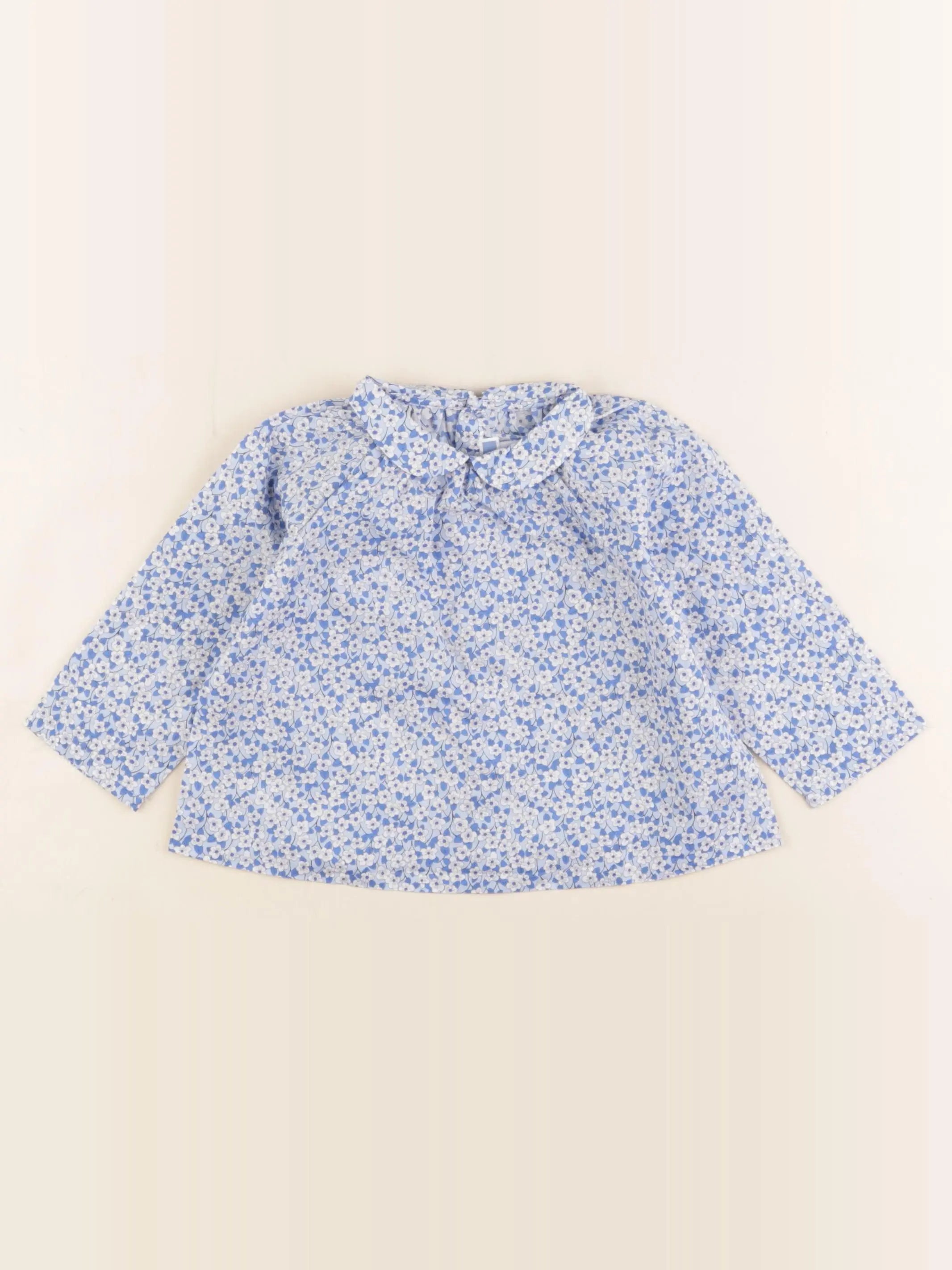 Jacadi - blouse liberty bleu - 12 mois