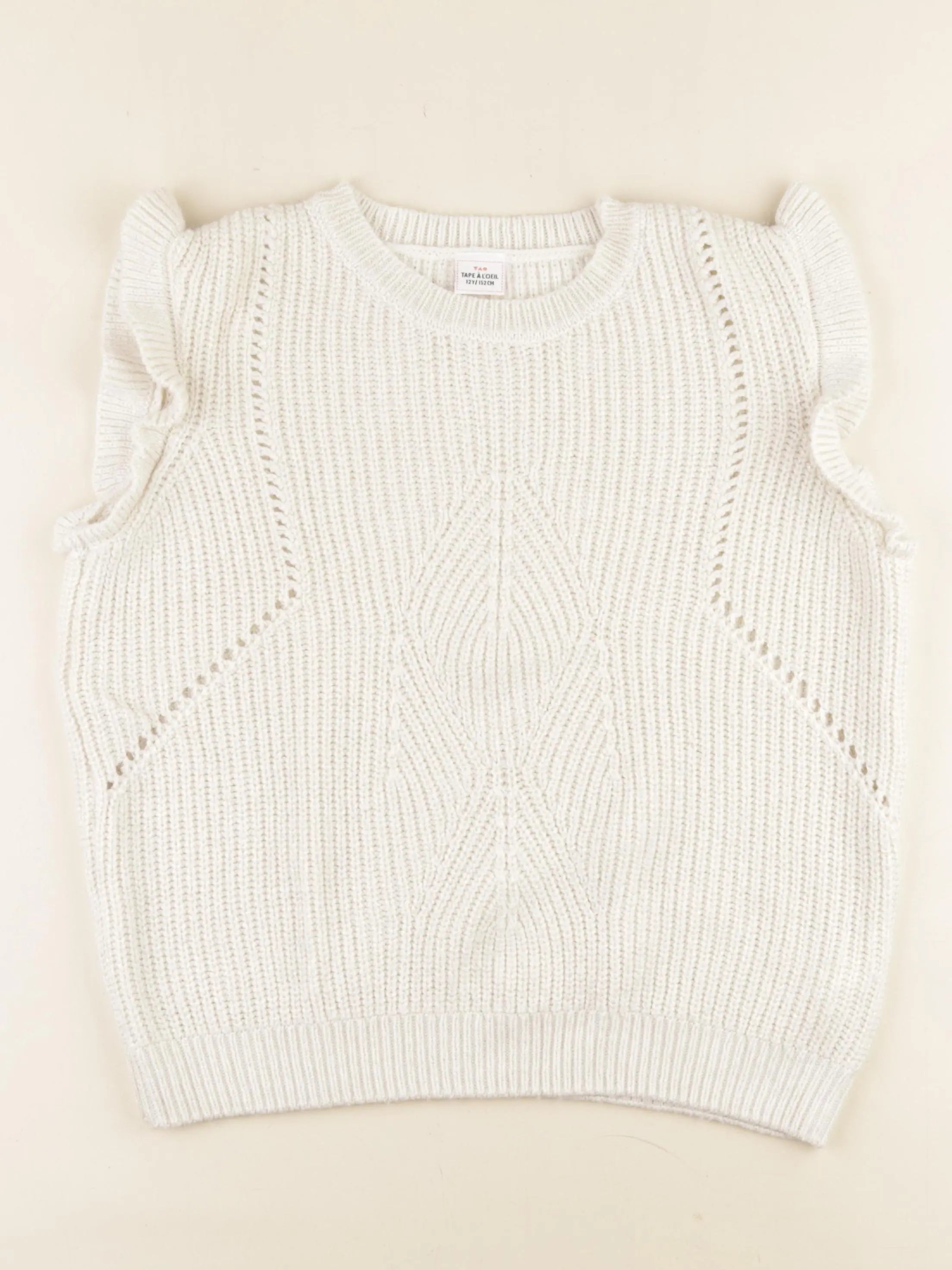 Tape à l'oeil - pull blanc, or - 12 ans