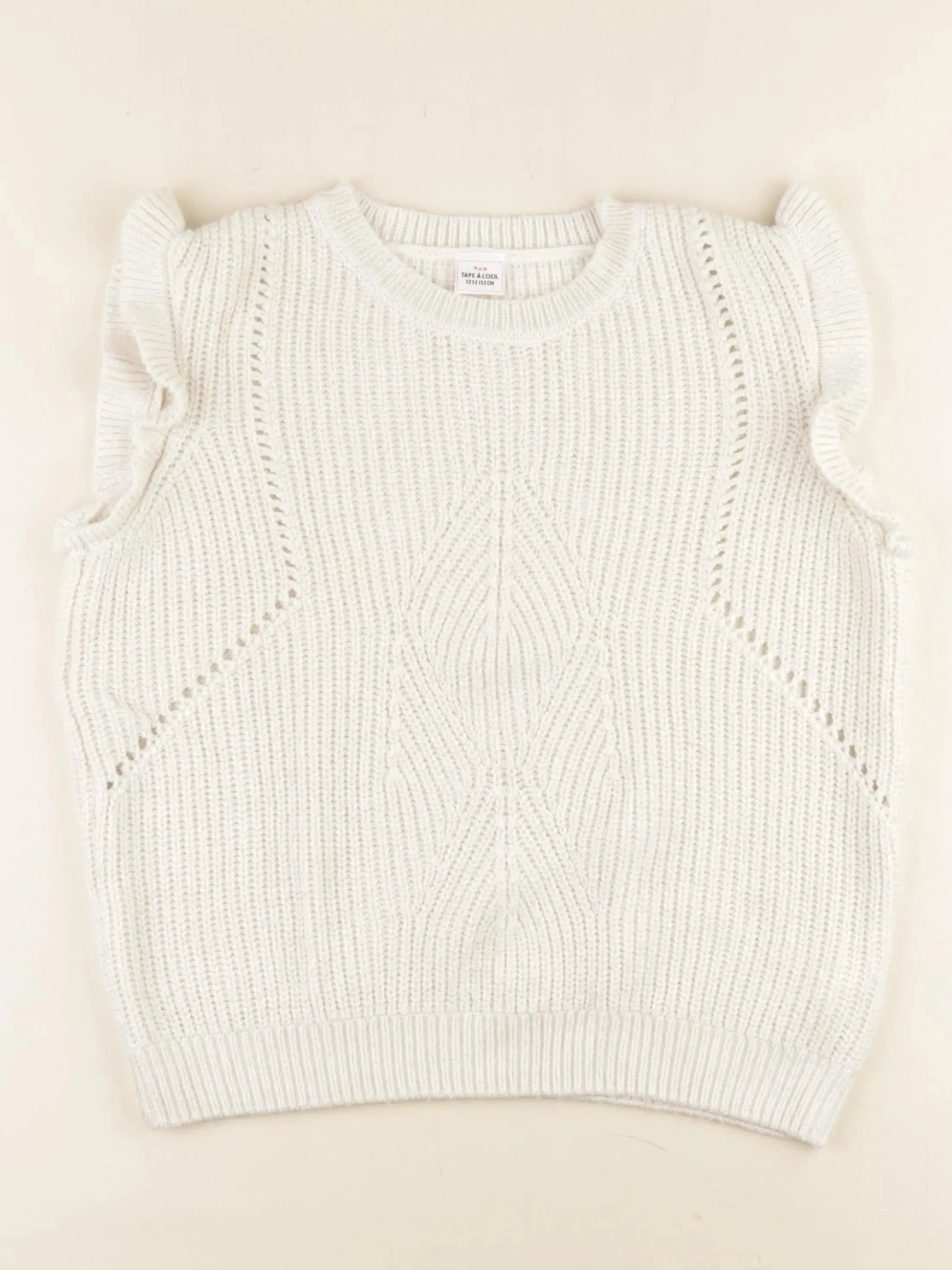 Tape à l'oeil - pull blanc, or - 12 ans