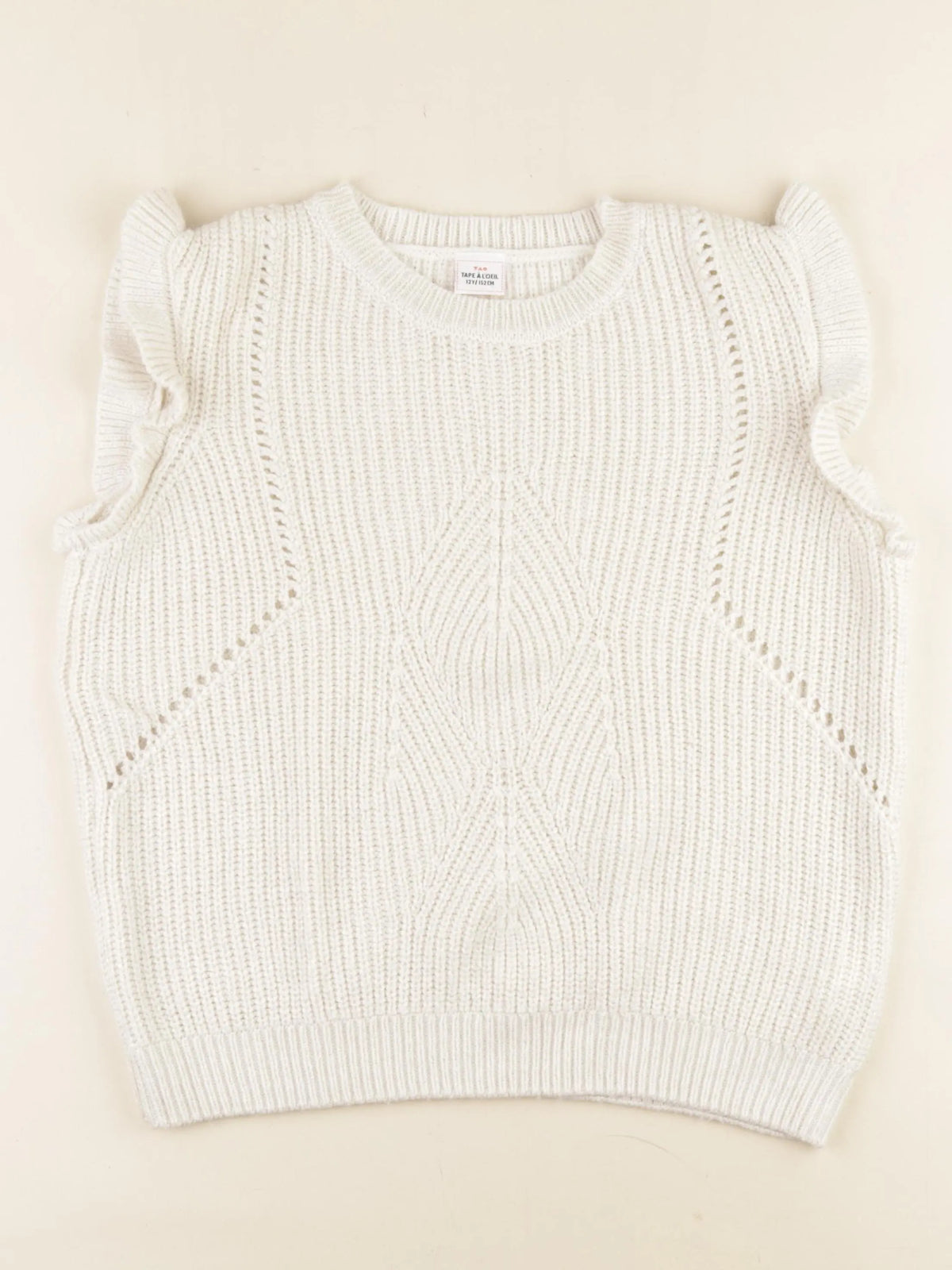 Tape à l'oeil - pull blanc, or - 12 ans