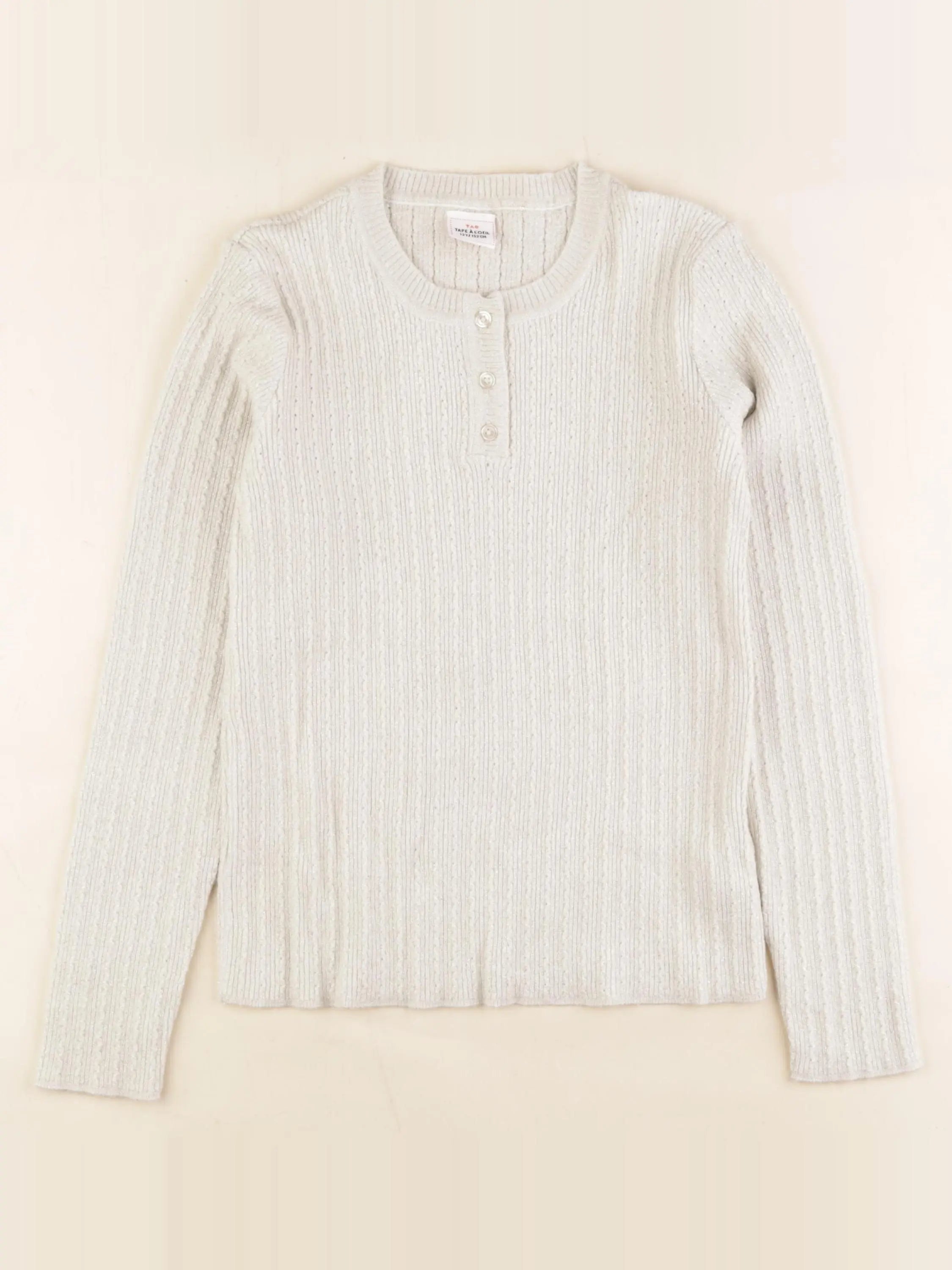 Tape à l'oeil - pull blanc, or - 12 ans