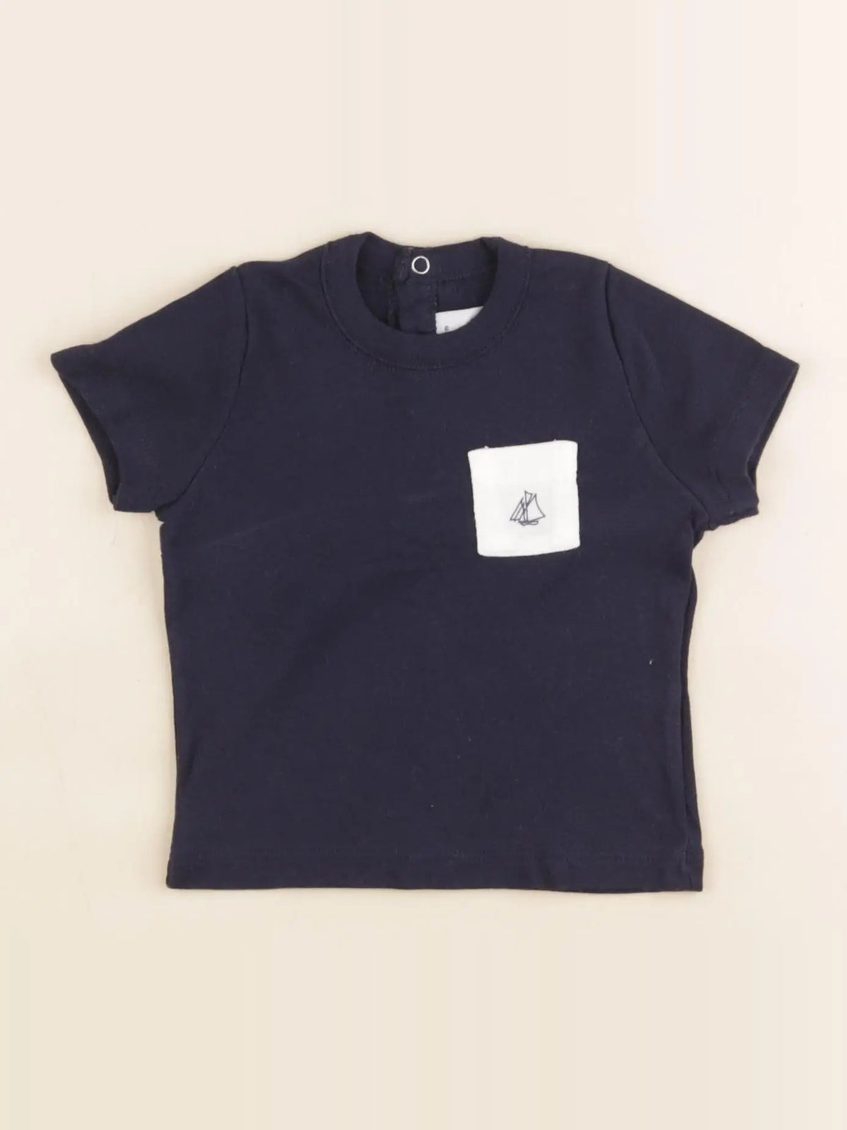 Petit Bateau - tee-shirt bleu - 6 mois