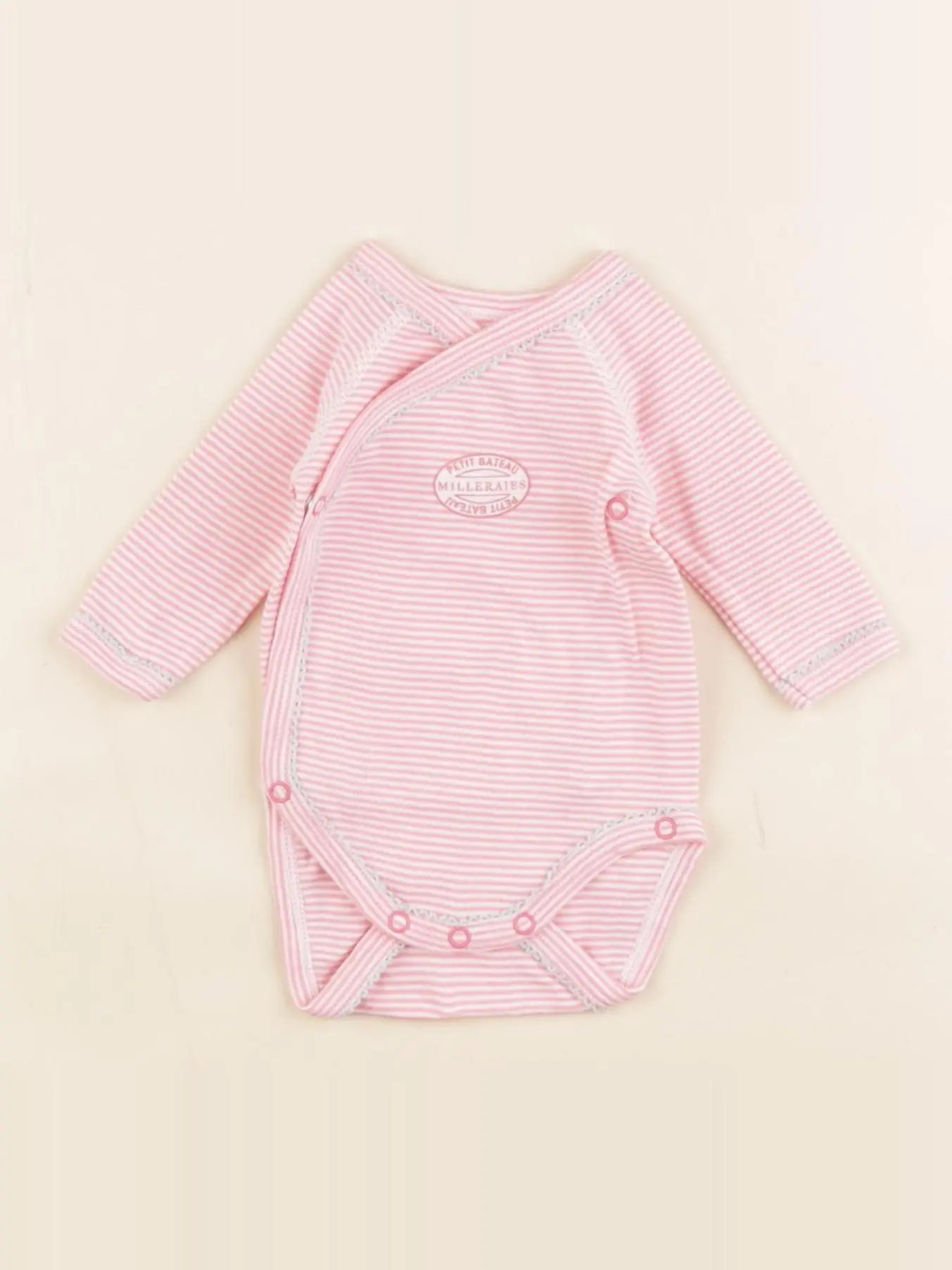 Petit Bateau - body rose - 0 mois