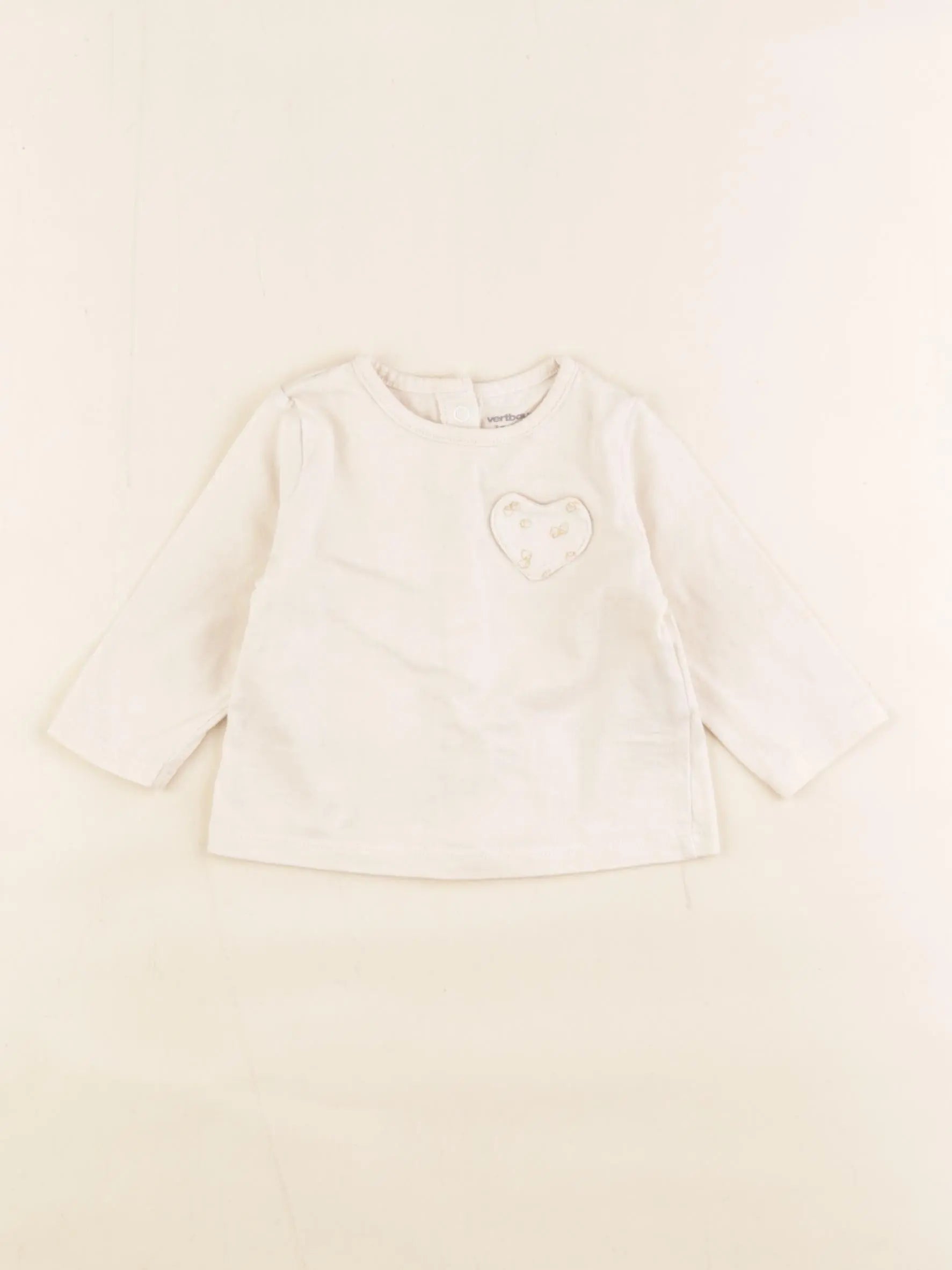 Vertbaudet - tee-shirt beige - 3 mois