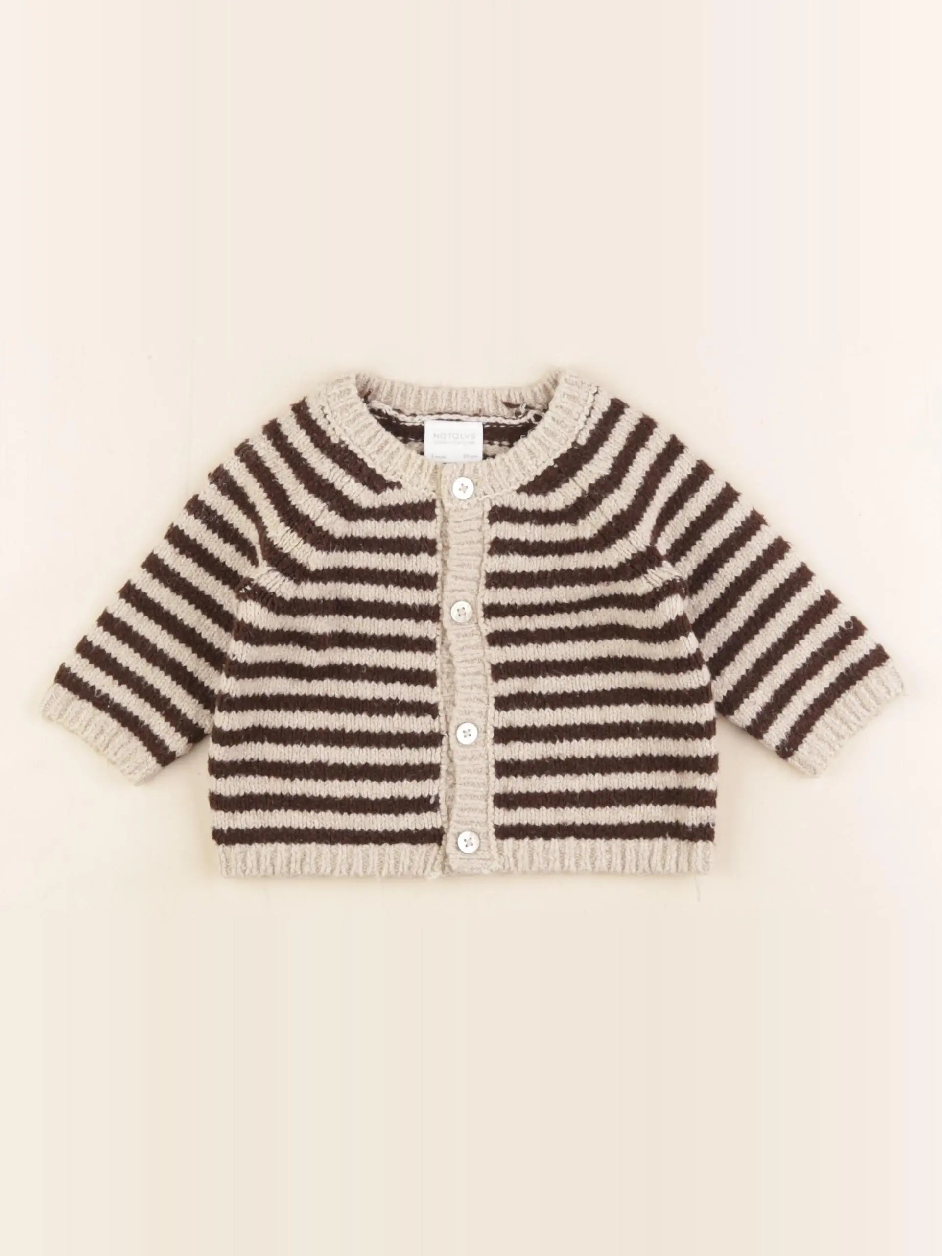 Natalys - gilet beige, marron - 3 mois