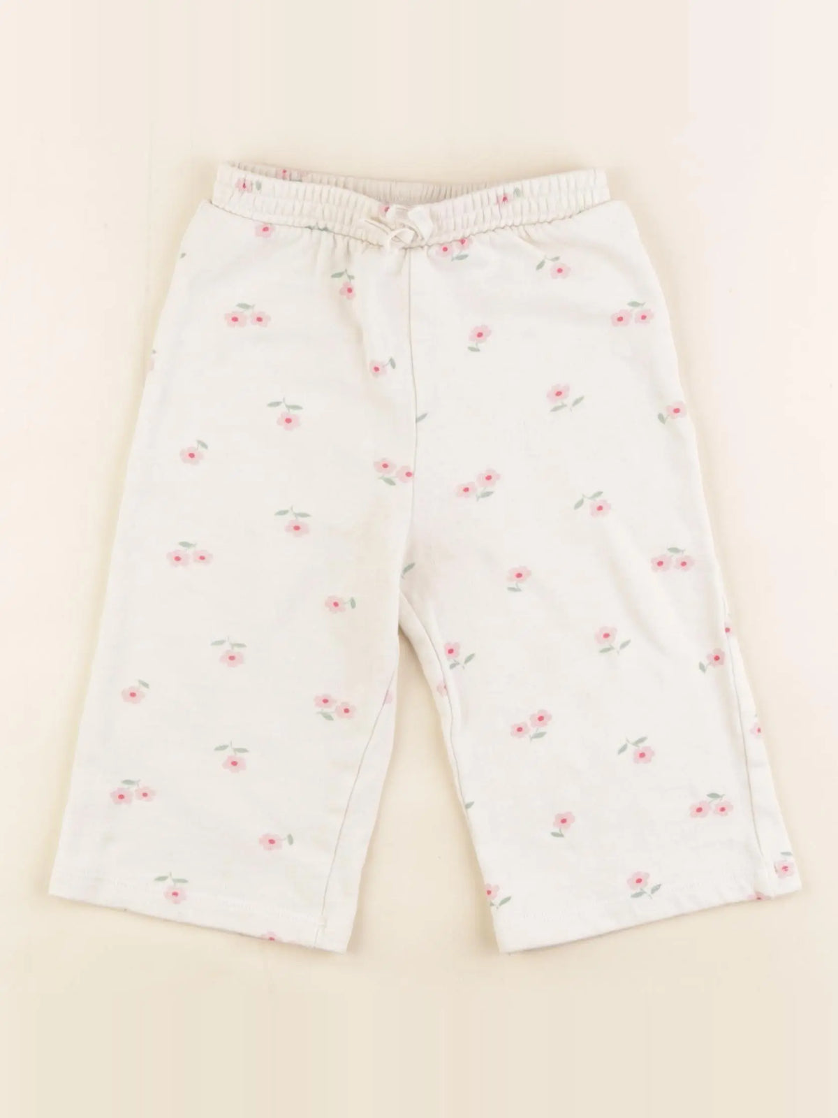 Vertbaudet - pantalon blanc, rose - 18 mois