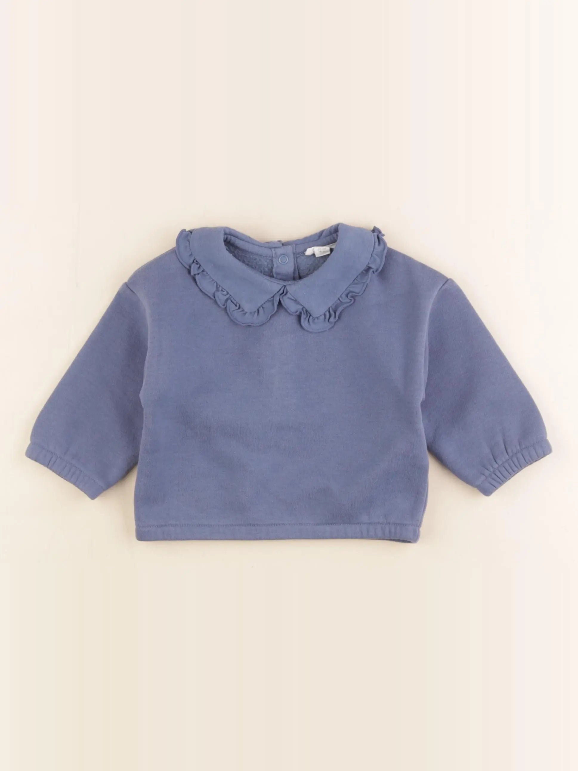 Vertbaudet - sweat bleu - 6 mois