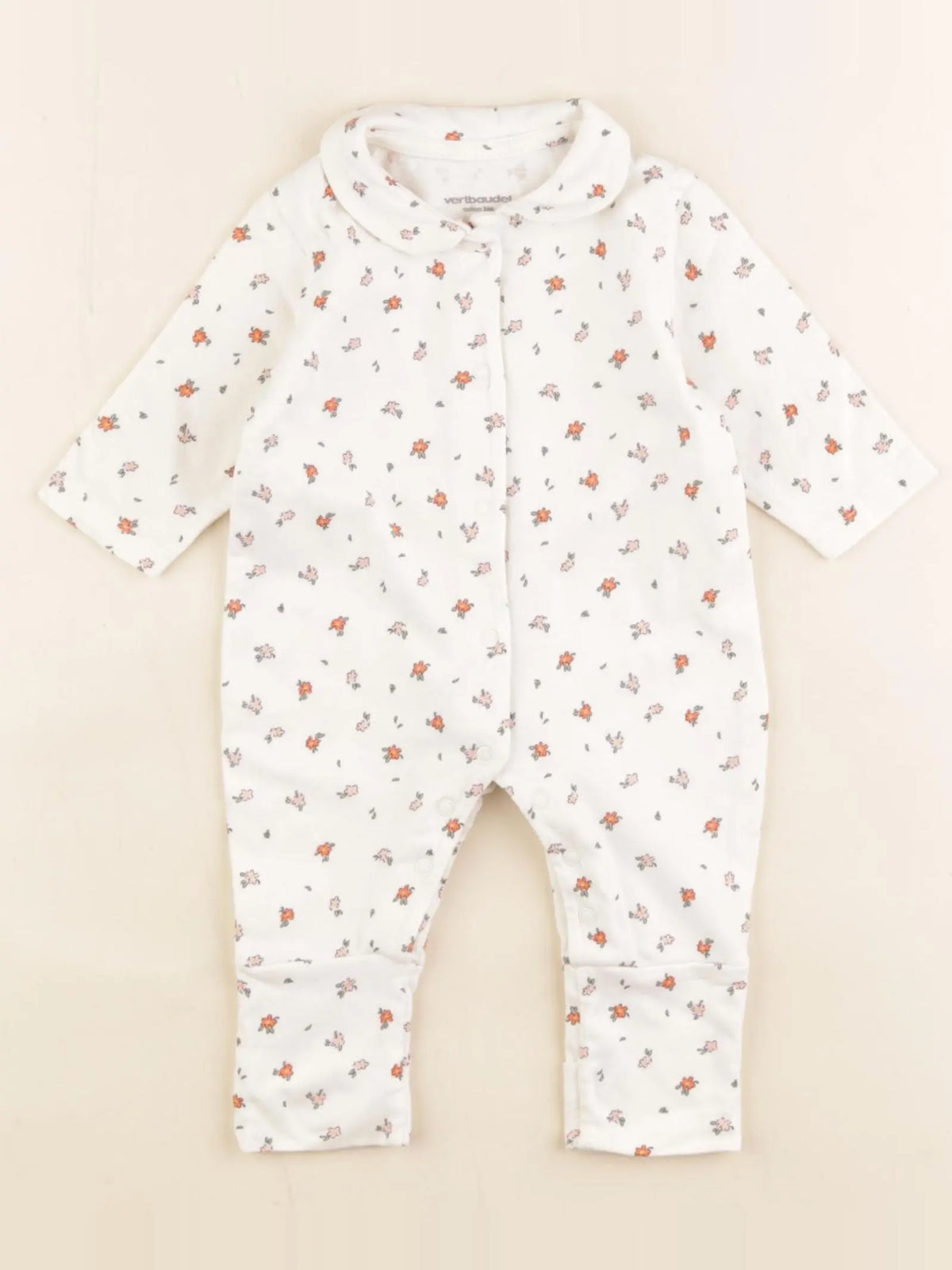 Vertbaudet - pyjama coton blanc - 1 mois