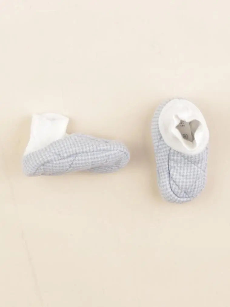 Petit Bateau - chaussons bleu, blanc - pointure 15/16