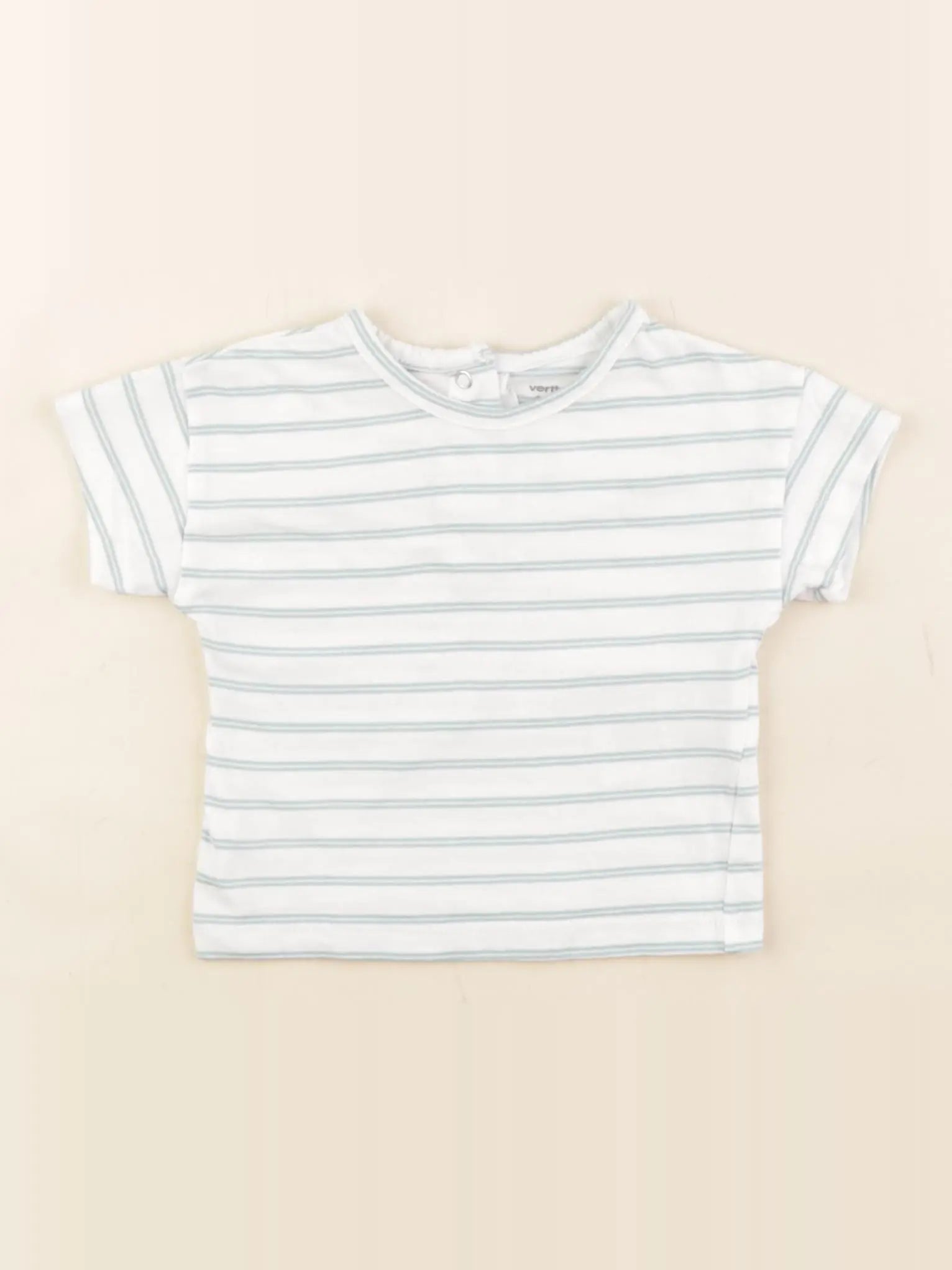 Vertbaudet - tee-shirt blanc, vert - 3 mois