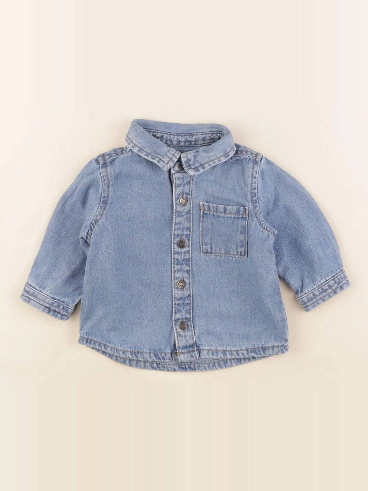 Vertbaudet - chemise bleu - 3 mois