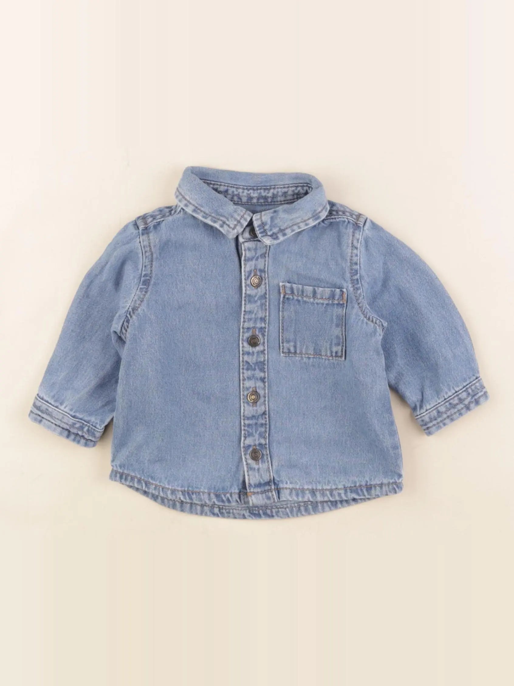 Vertbaudet - chemise bleu - 3 mois