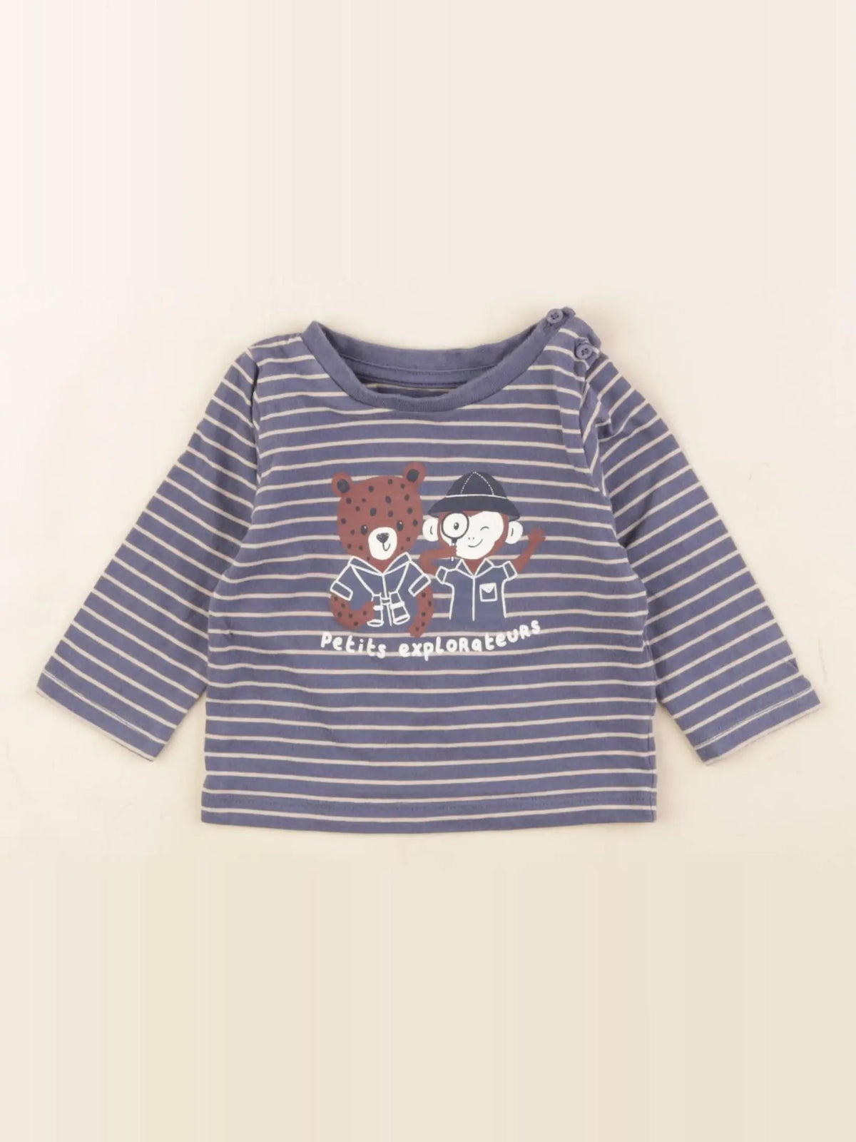 Vertbaudet - tee-shirt bleu - 3 mois