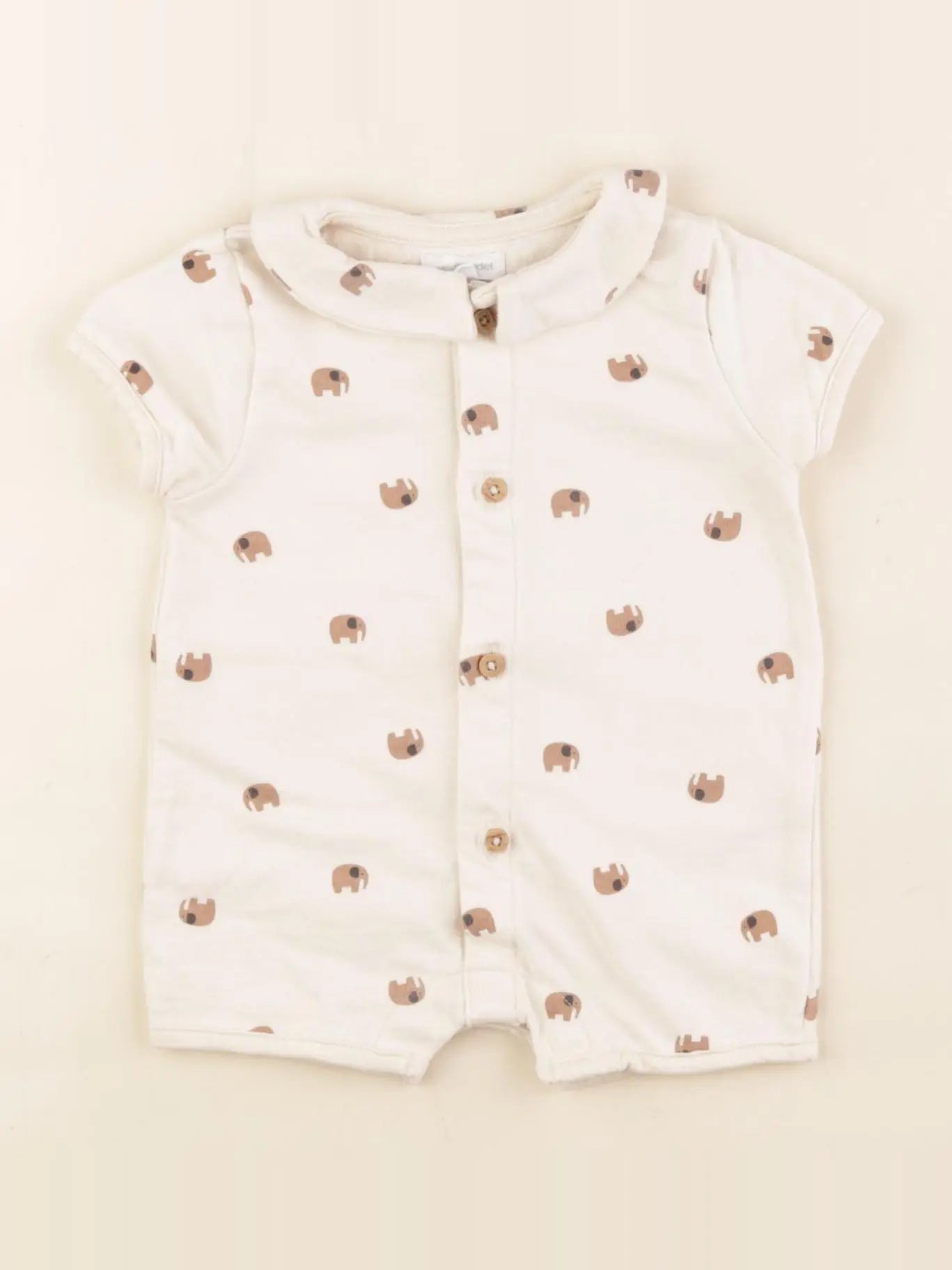 Vertbaudet - combinaison beige - 3 mois