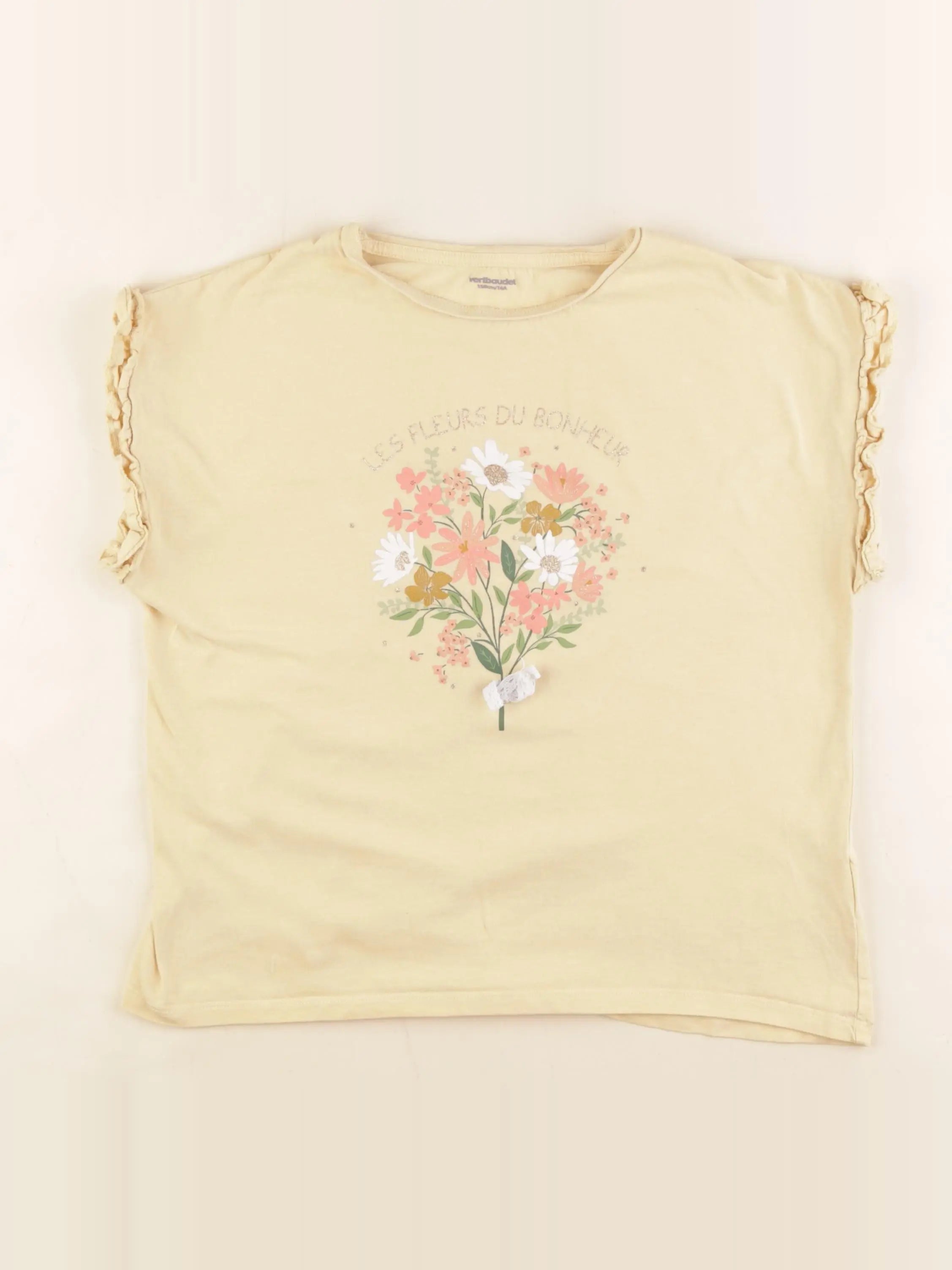 Vertbaudet - tee-shirt jaune - 14 ans