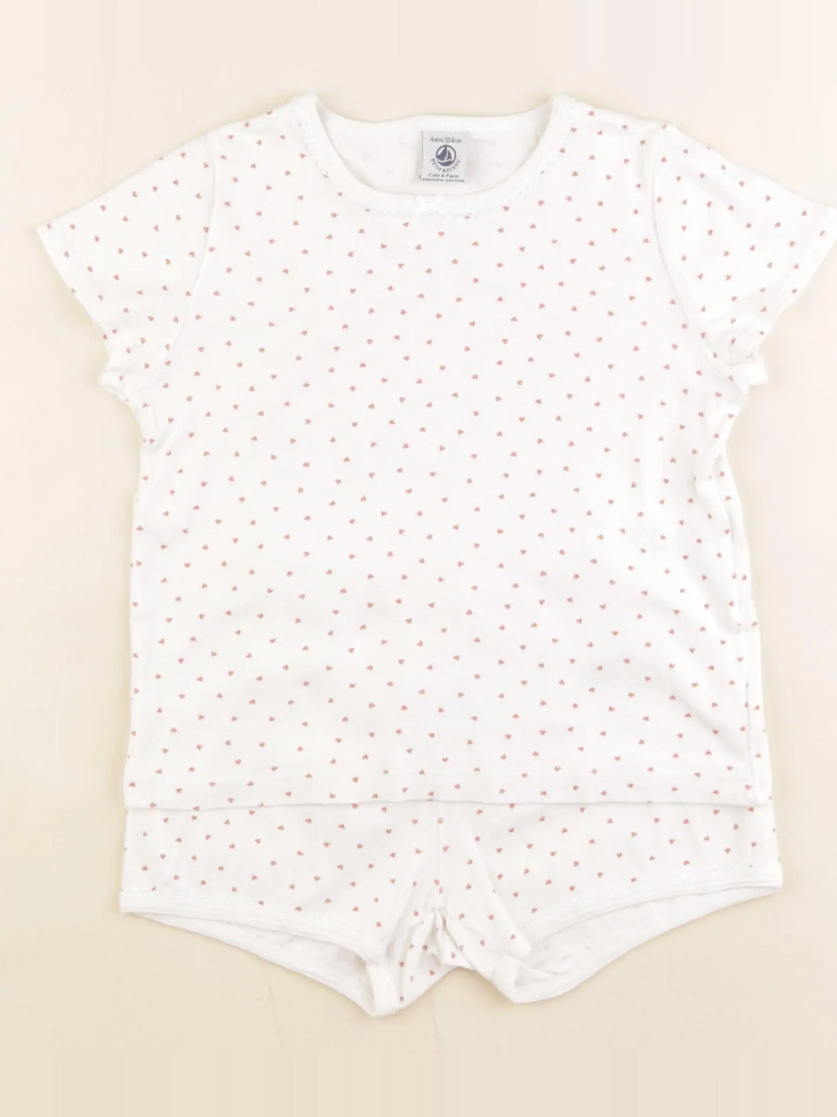 Petit Bateau - pyjama coton blanc - 4 ans