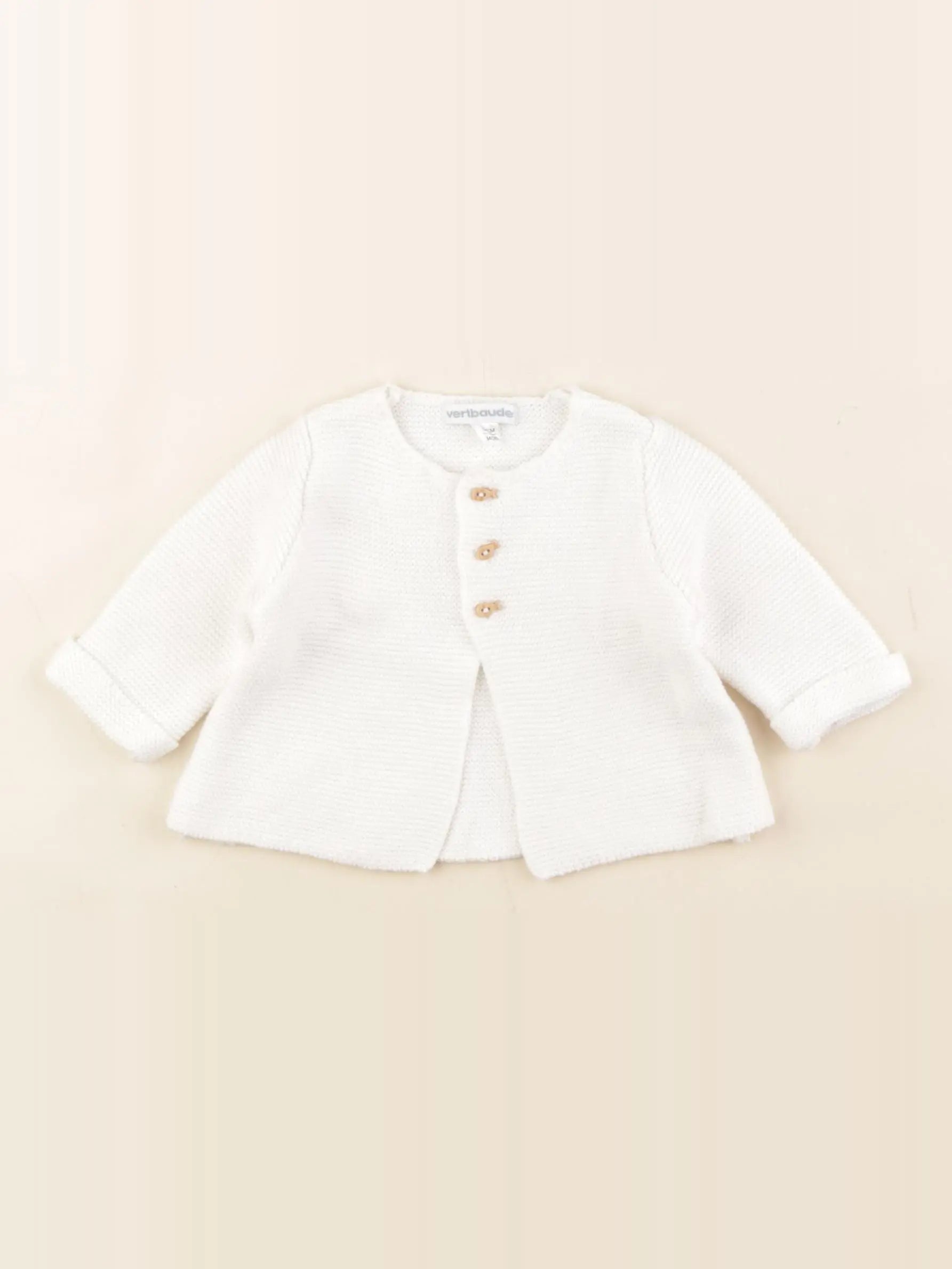 Vertbaudet - gilet blanc - 1 mois