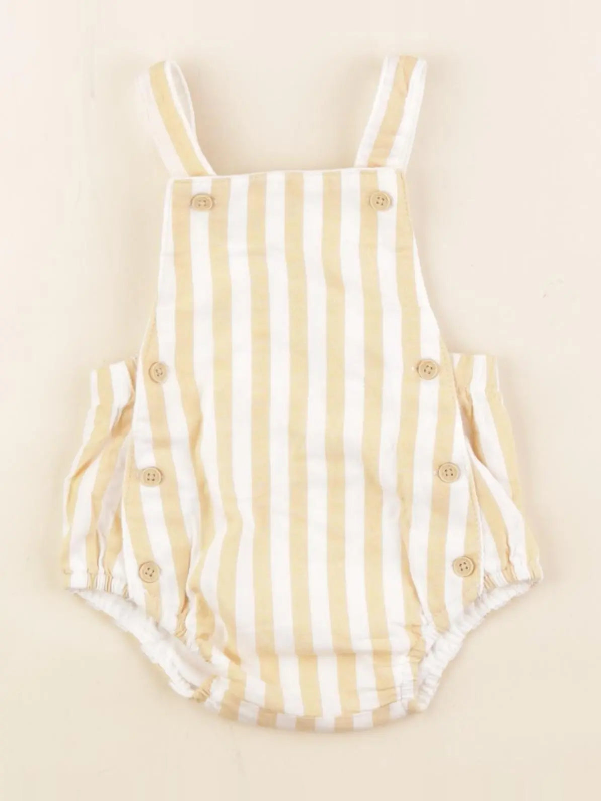 Vertbaudet - salopette blanc, marron - 3 mois