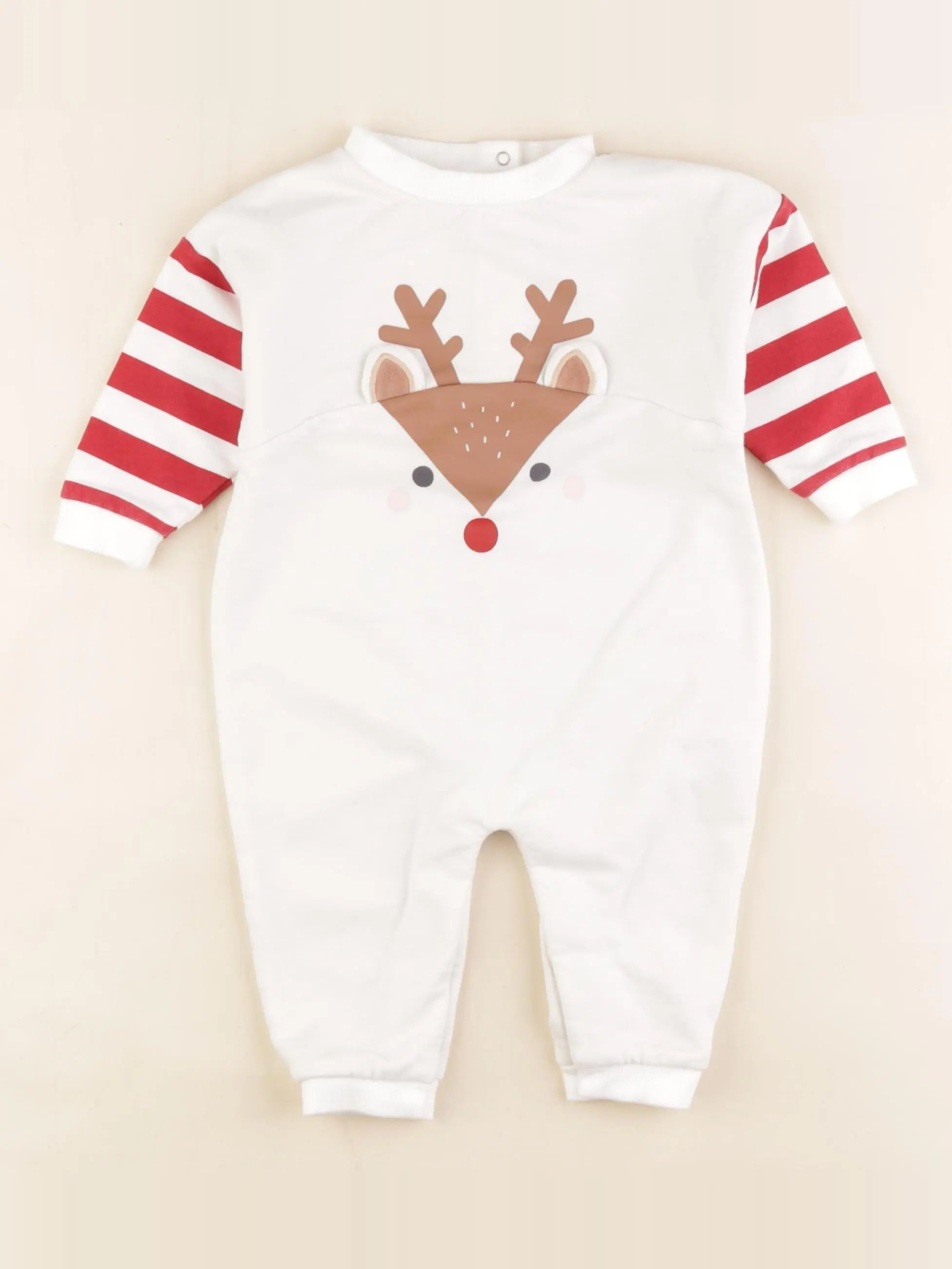 Vertbaudet - combinaison beige, rouge - 9 mois