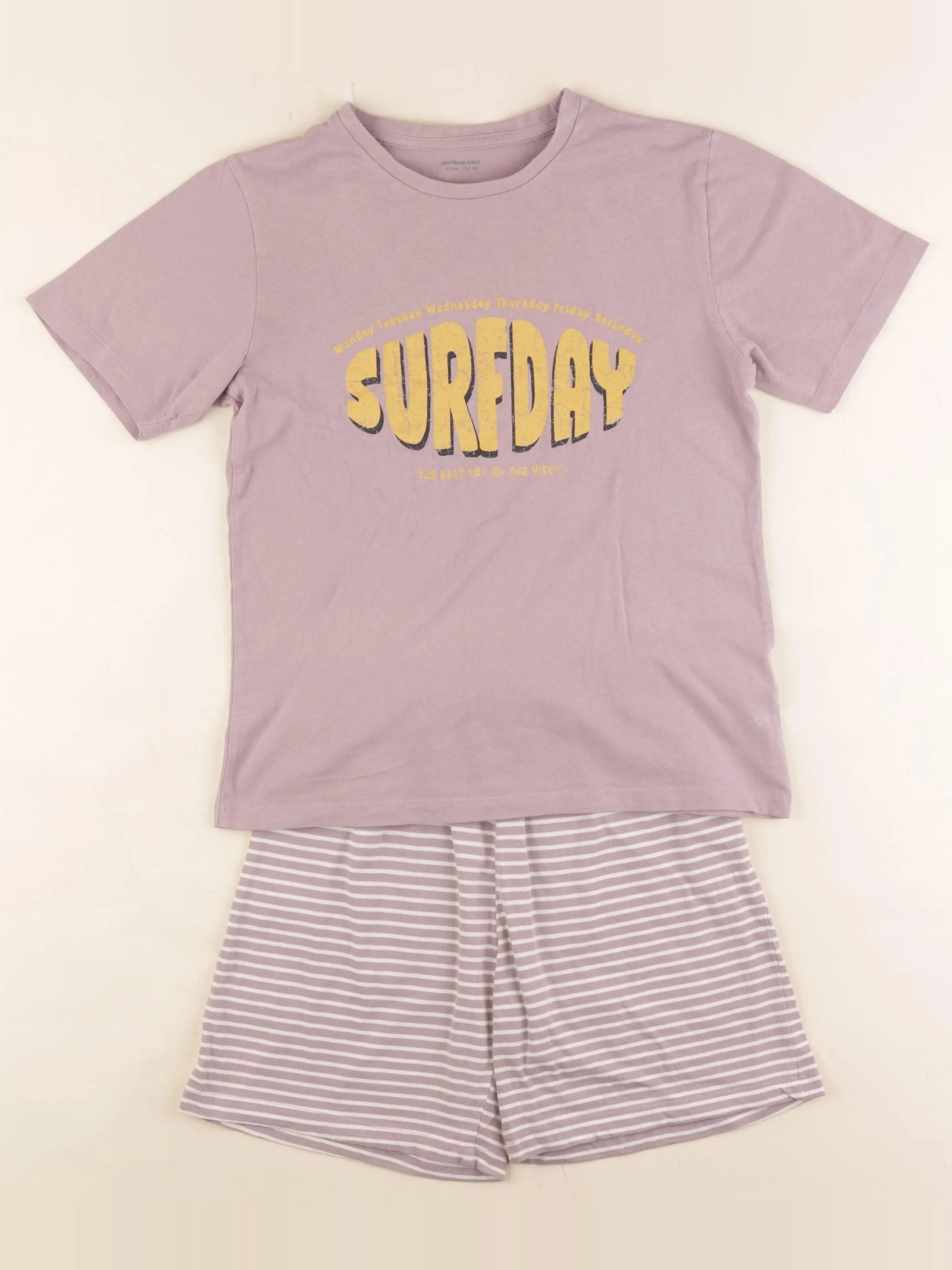 Vertbaudet - pyjama coton violet - 12 ans