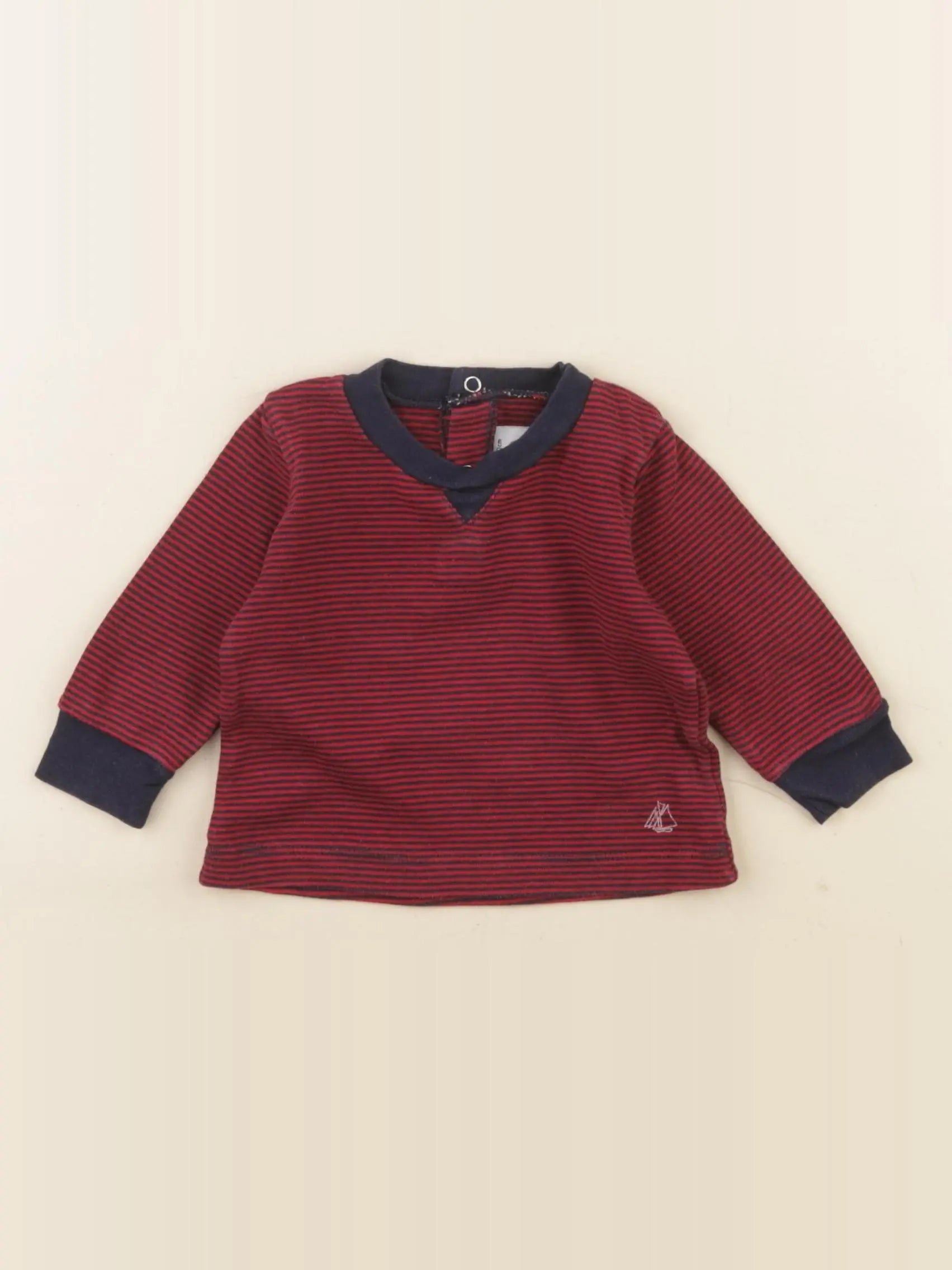 Petit Bateau - tee-shirt bleu, rouge - 3 mois
