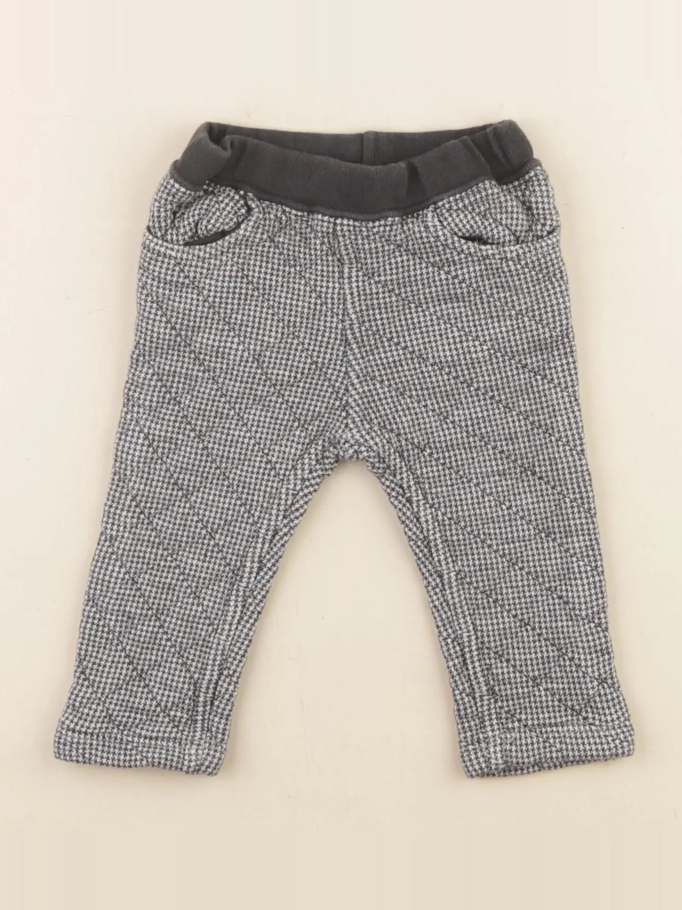 Petit Bateau - pantalon gris, blanc - 3 mois