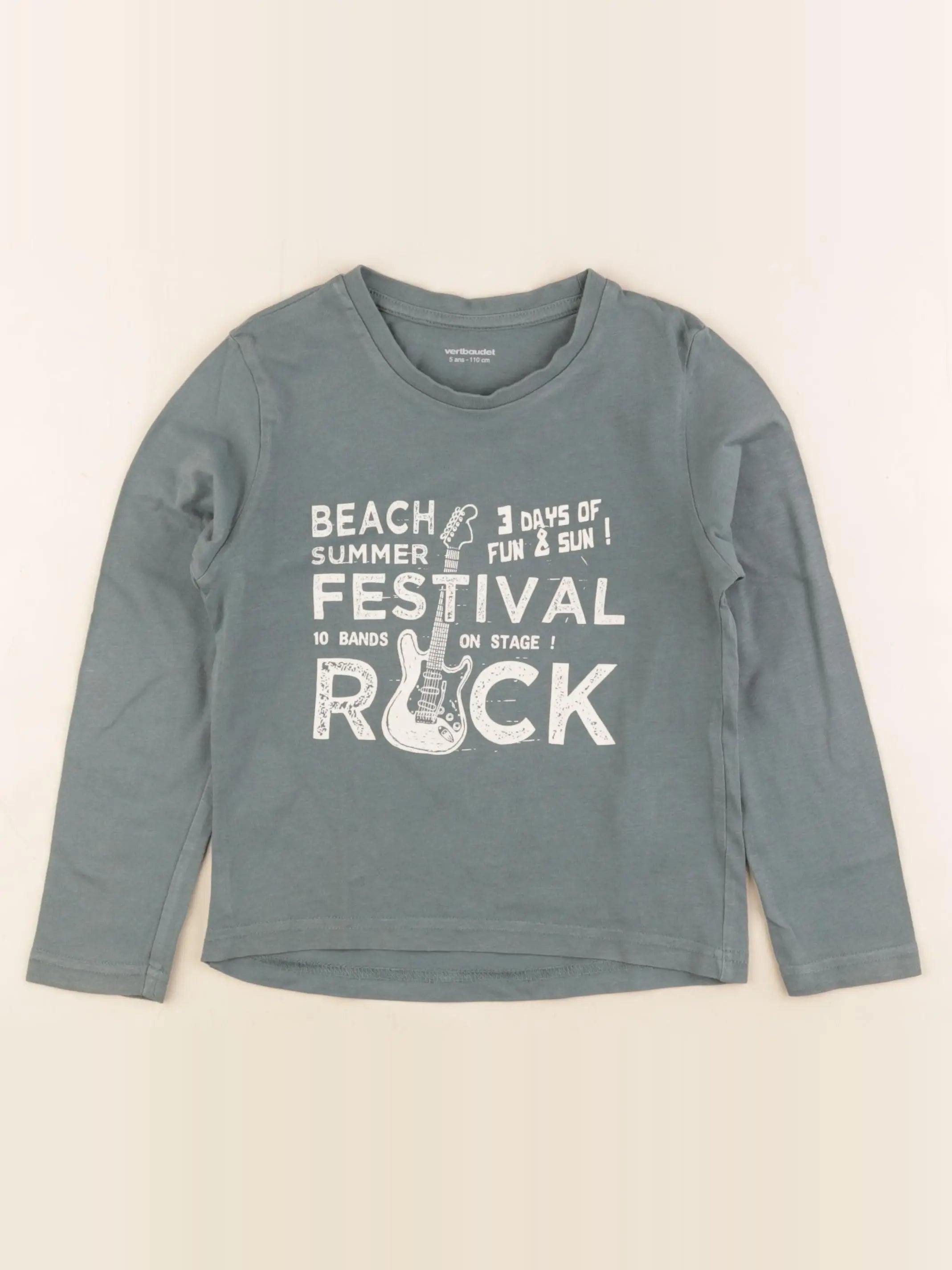 Vertbaudet - tee-shirt vert - 5 ans