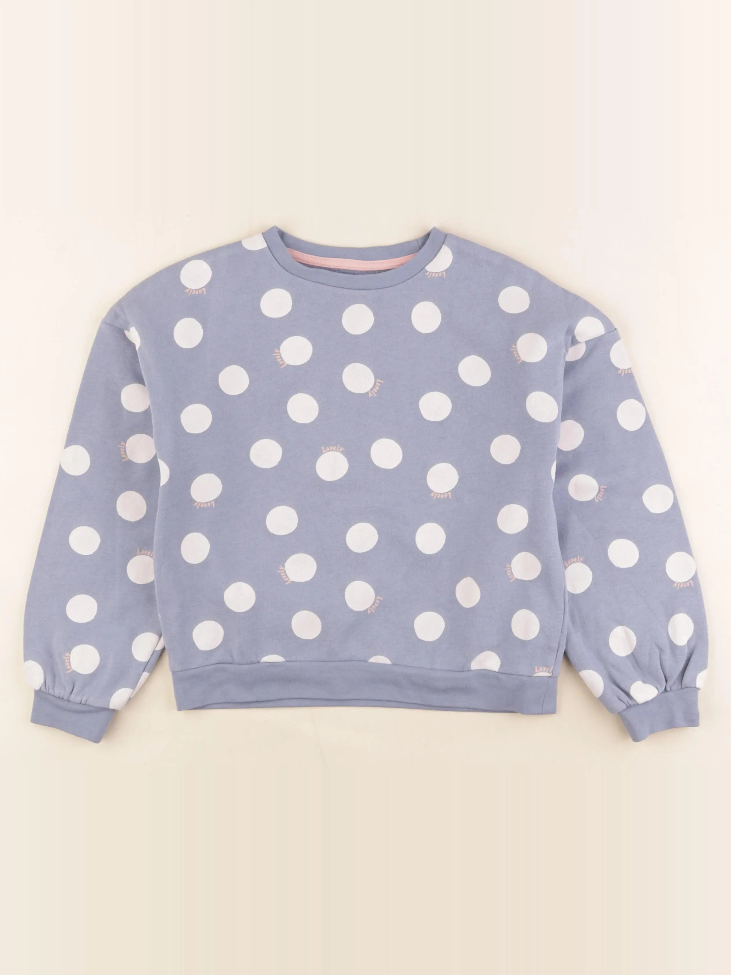 Vertbaudet - sweat bleu, blanc - 8 ans