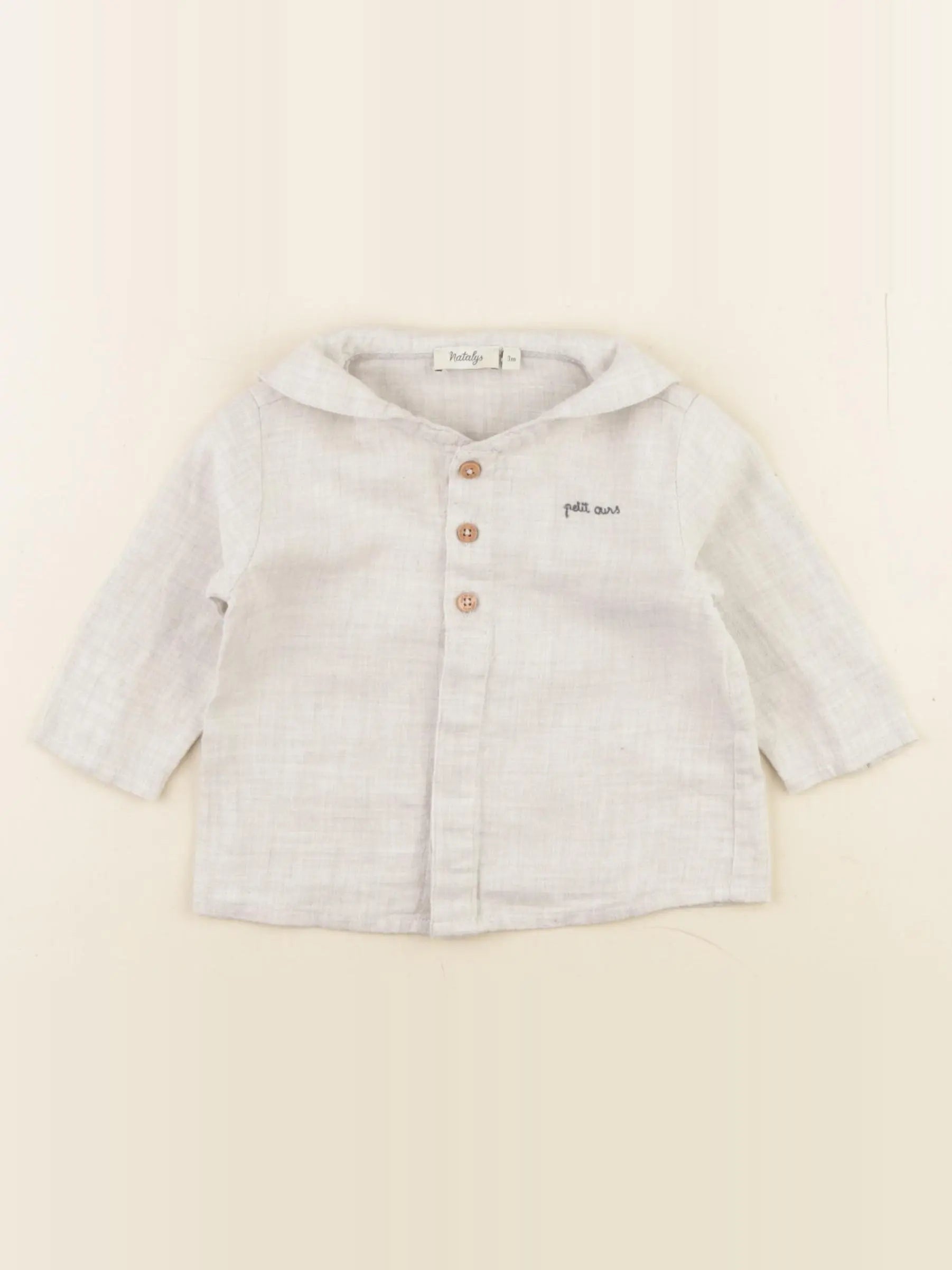 Natalys - chemise gris - 3 mois