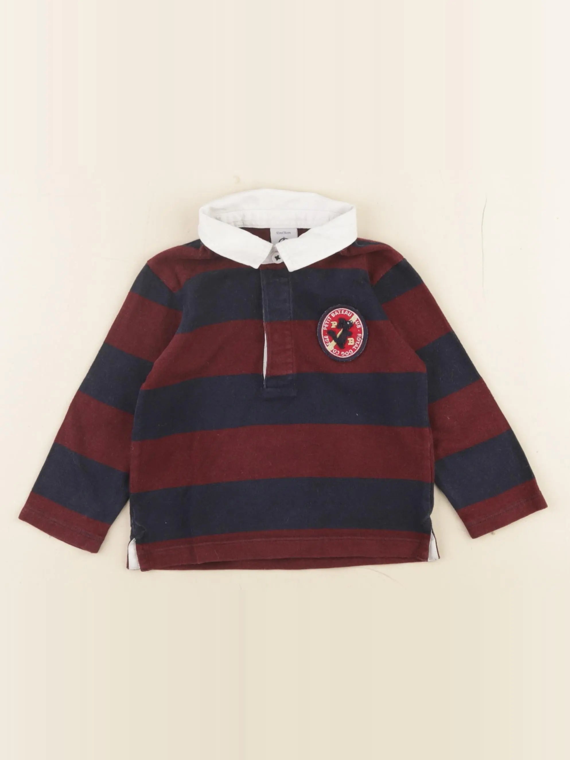 Petit Bateau - polo rouge - 12 mois