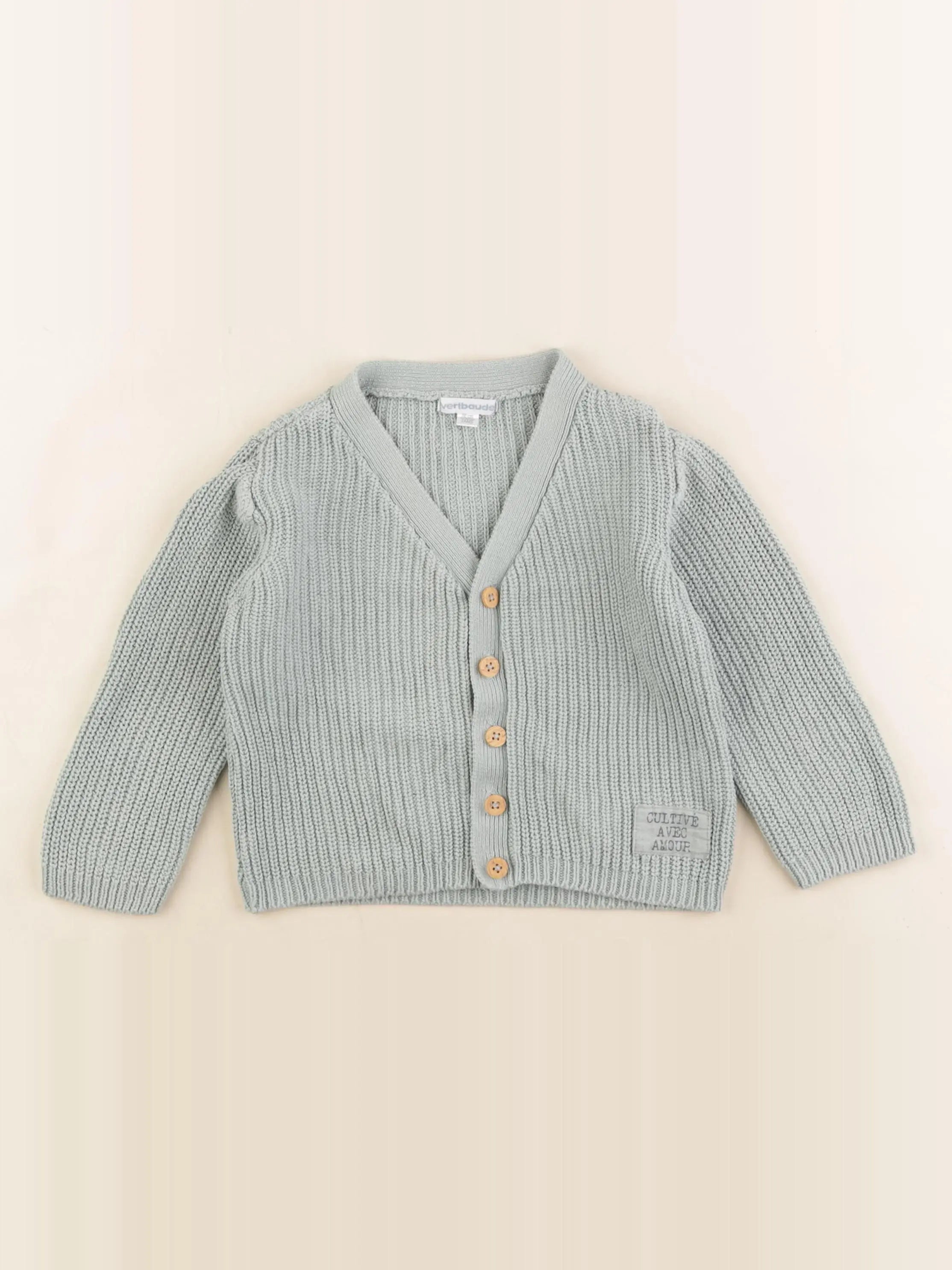 Vertbaudet - gilet vert - 2 ans