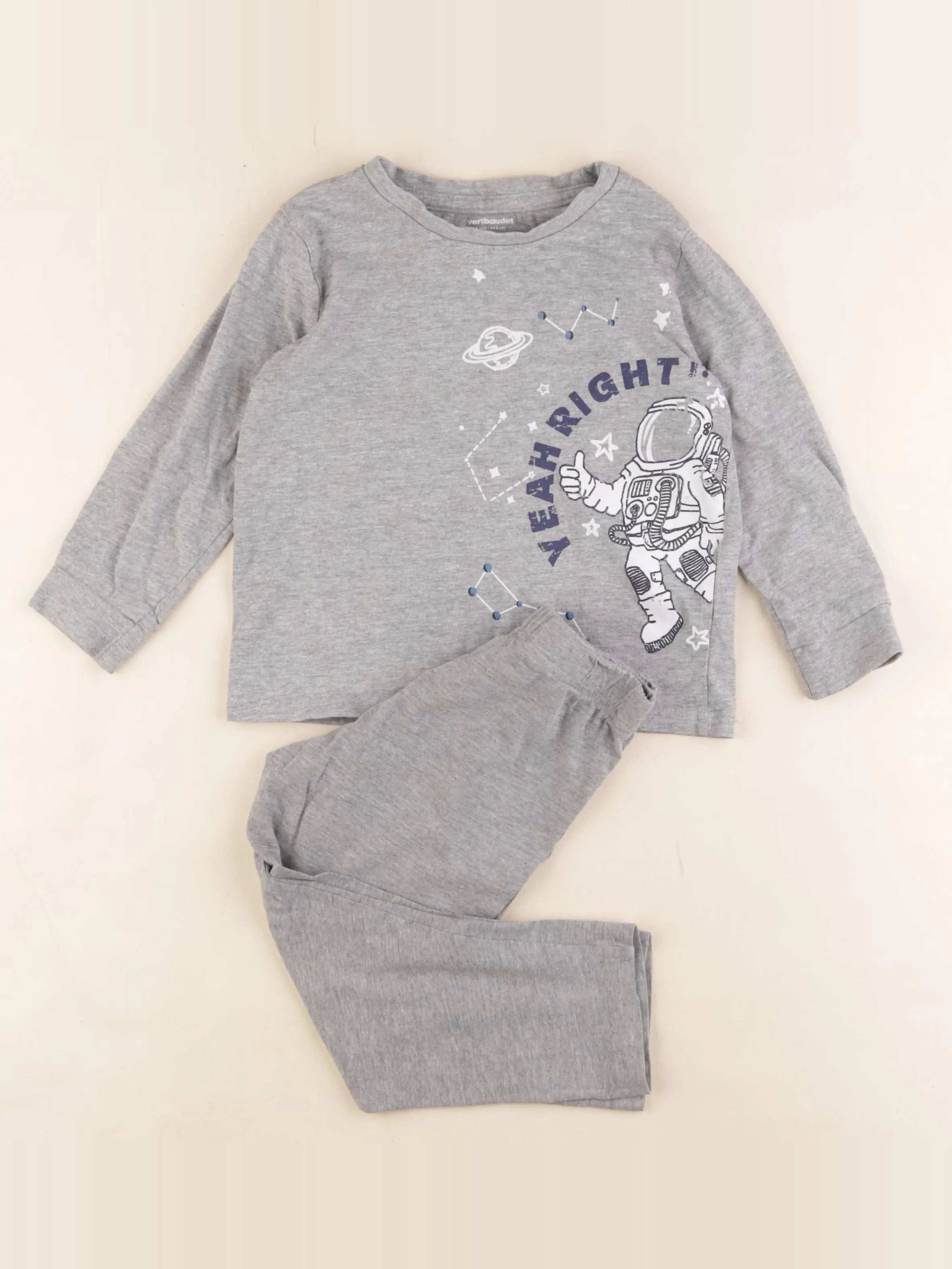 Vertbaudet - pyjama coton gris - 4 ans