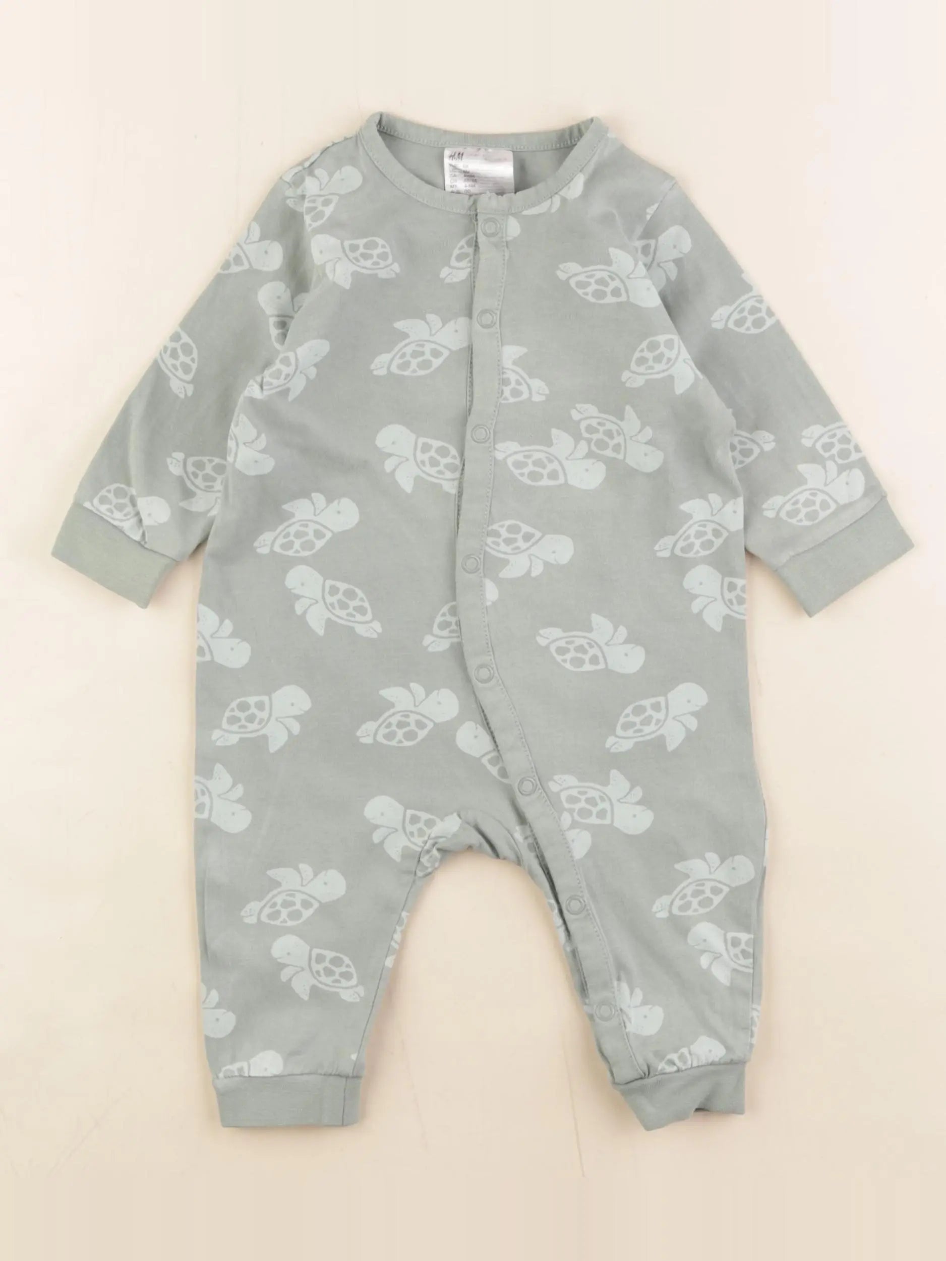 H&M - pyjama coton vert - 6 mois
