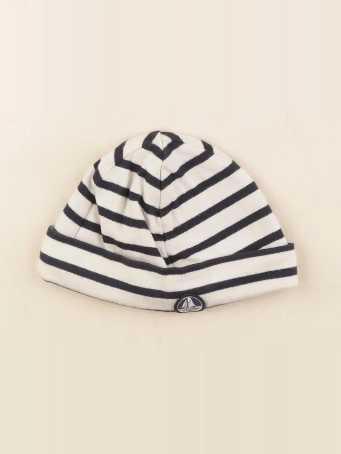Petit Bateau - bonnet blanc, bleu - 12/18 mois