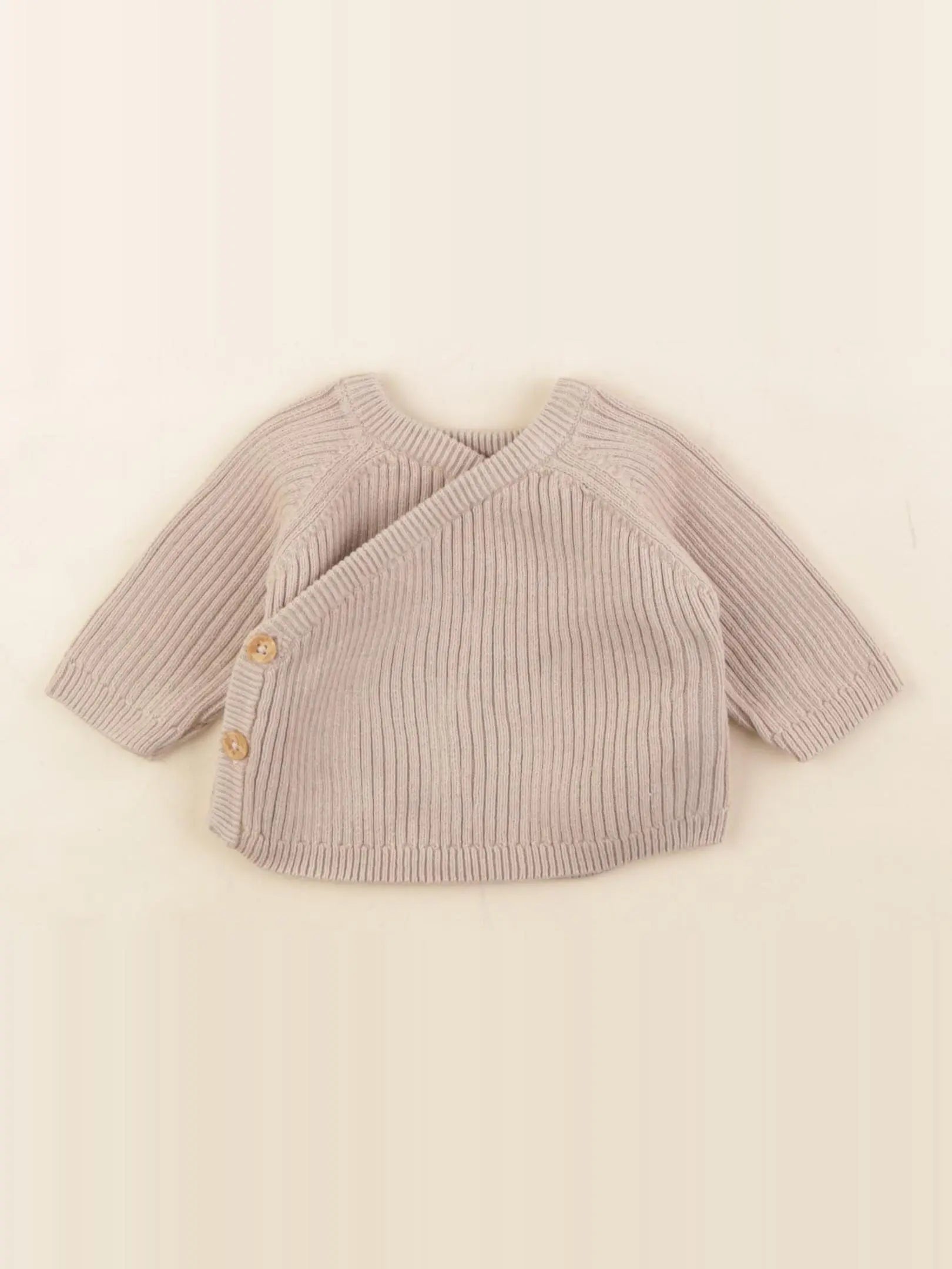 Vertbaudet - gilet beige - 0 mois