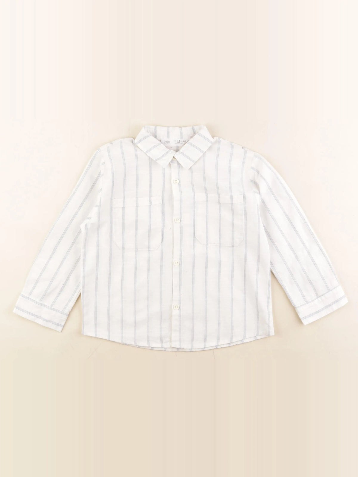 Zara - chemise blanc, bleu - 4/5 ans