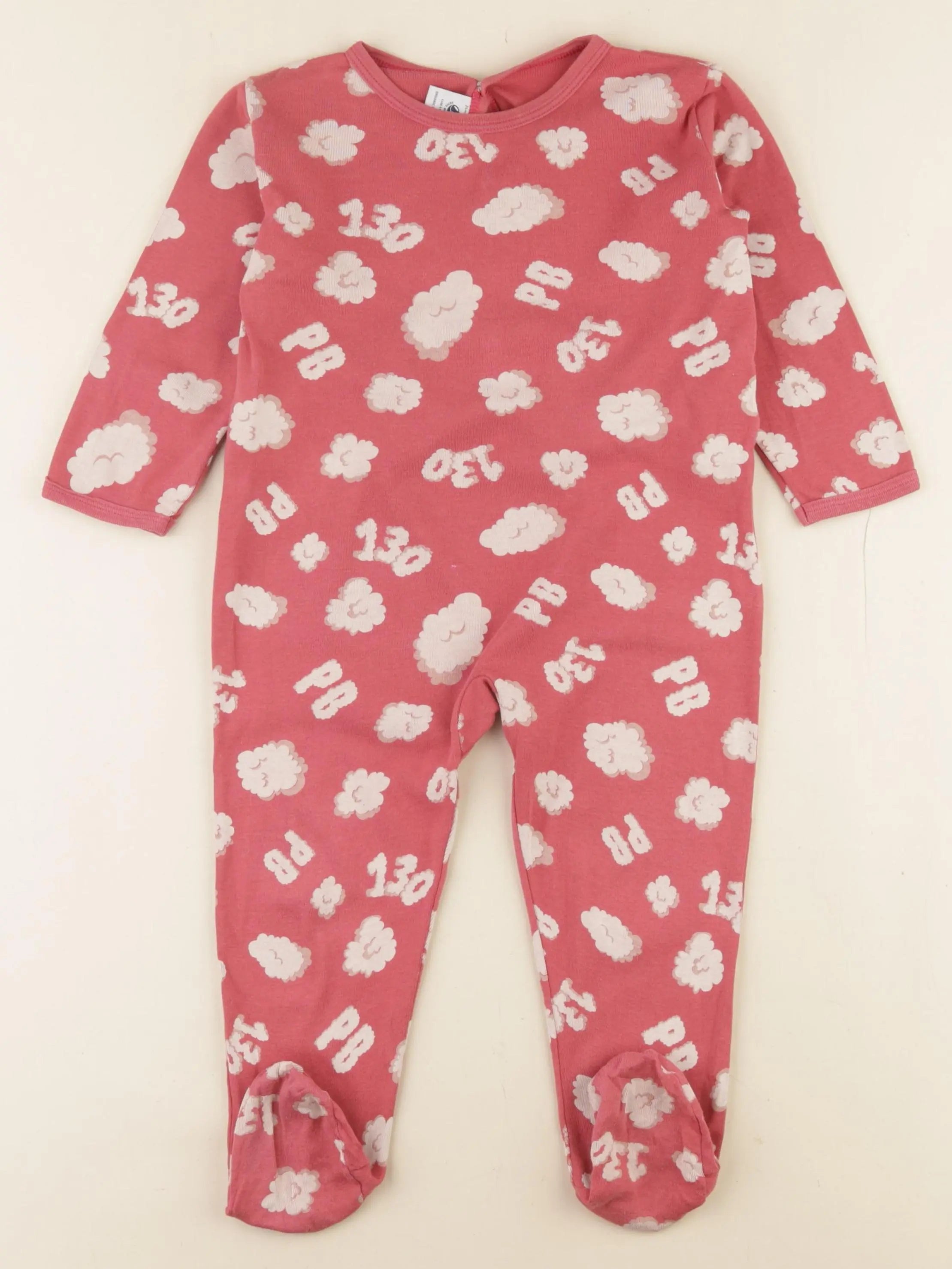 Petit Bateau - pyjama coton rouge - 24 mois