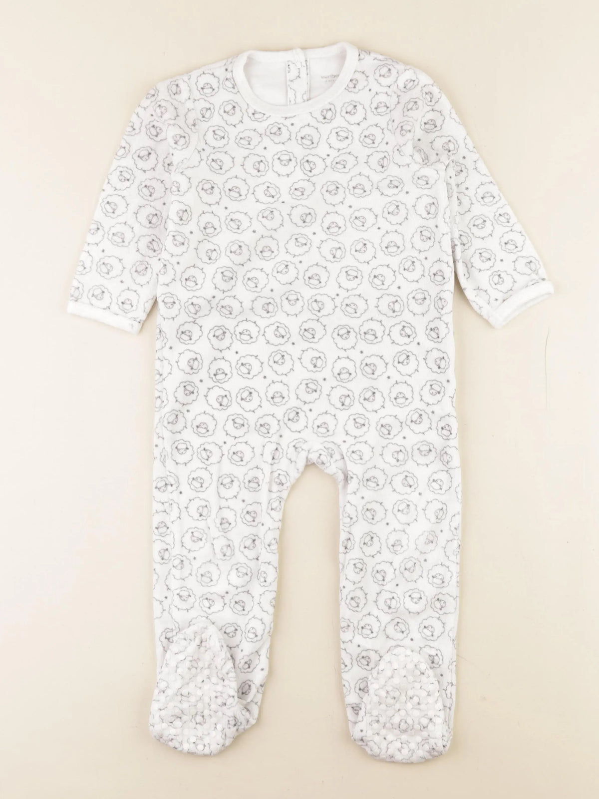 Vertbaudet - pyjama velours blanc - 2 ans