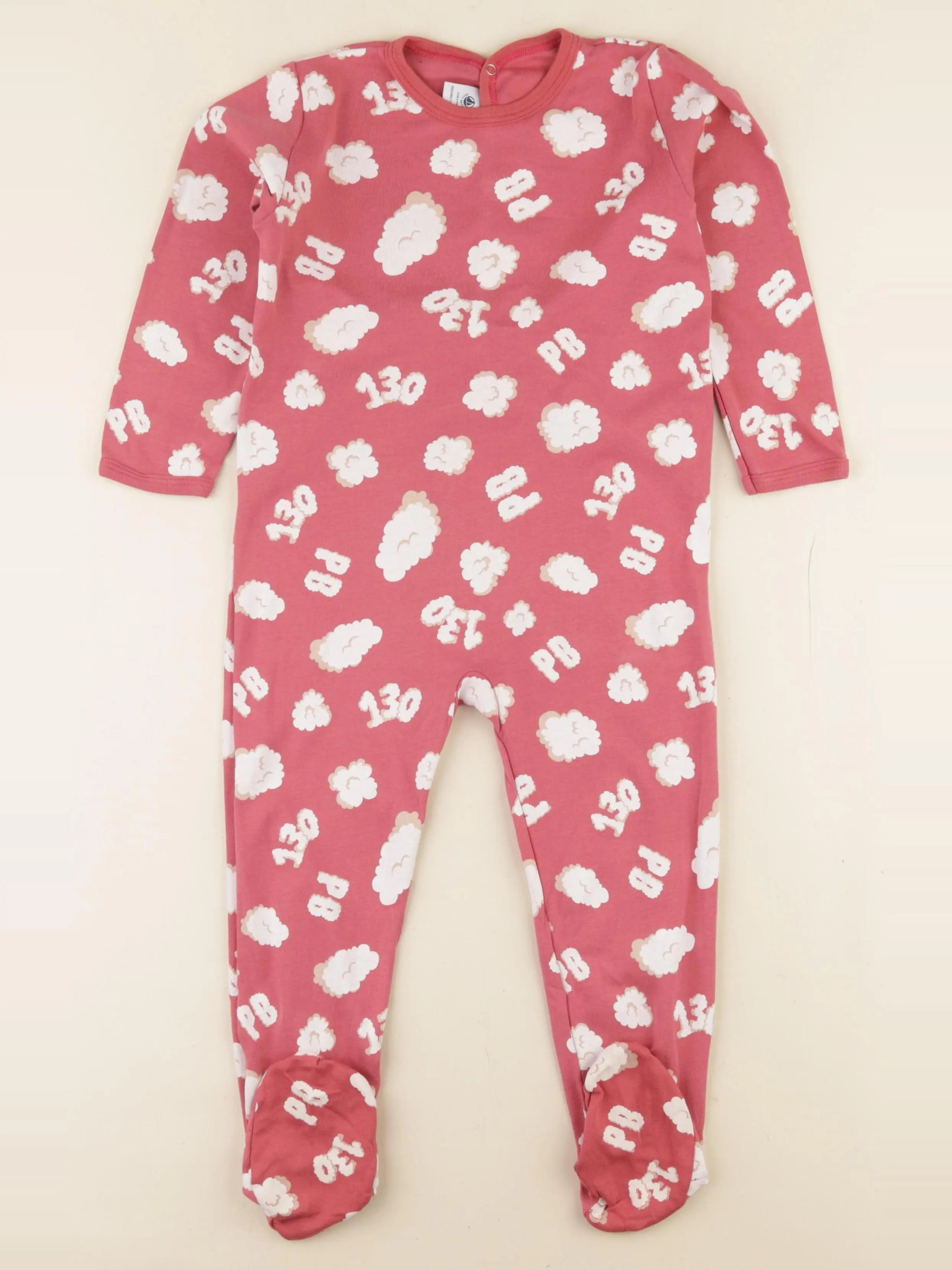 Petit Bateau - pyjama coton rouge - 36 mois