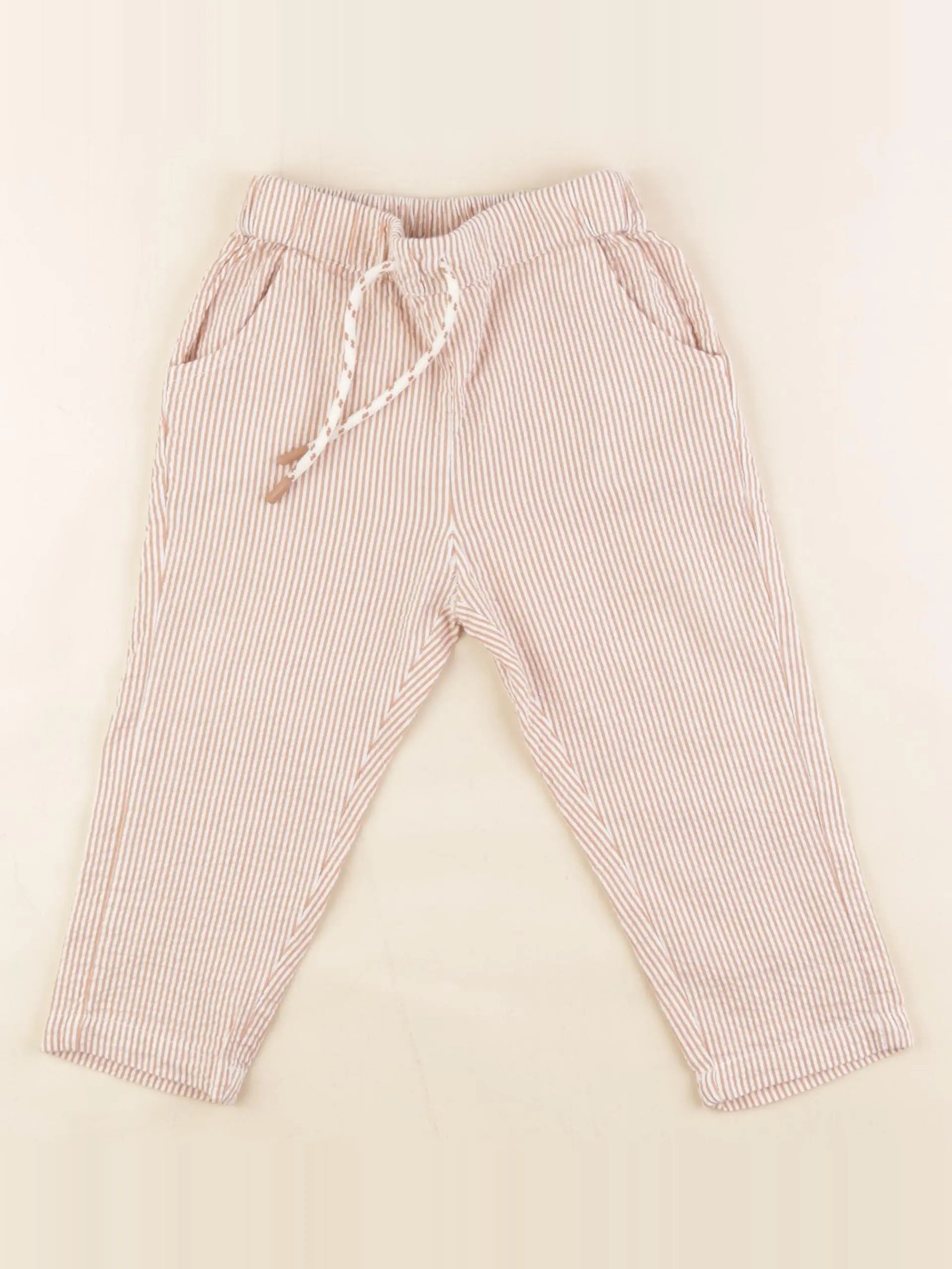 Tape à l'oeil - pantalon blanc, marron - 18 mois