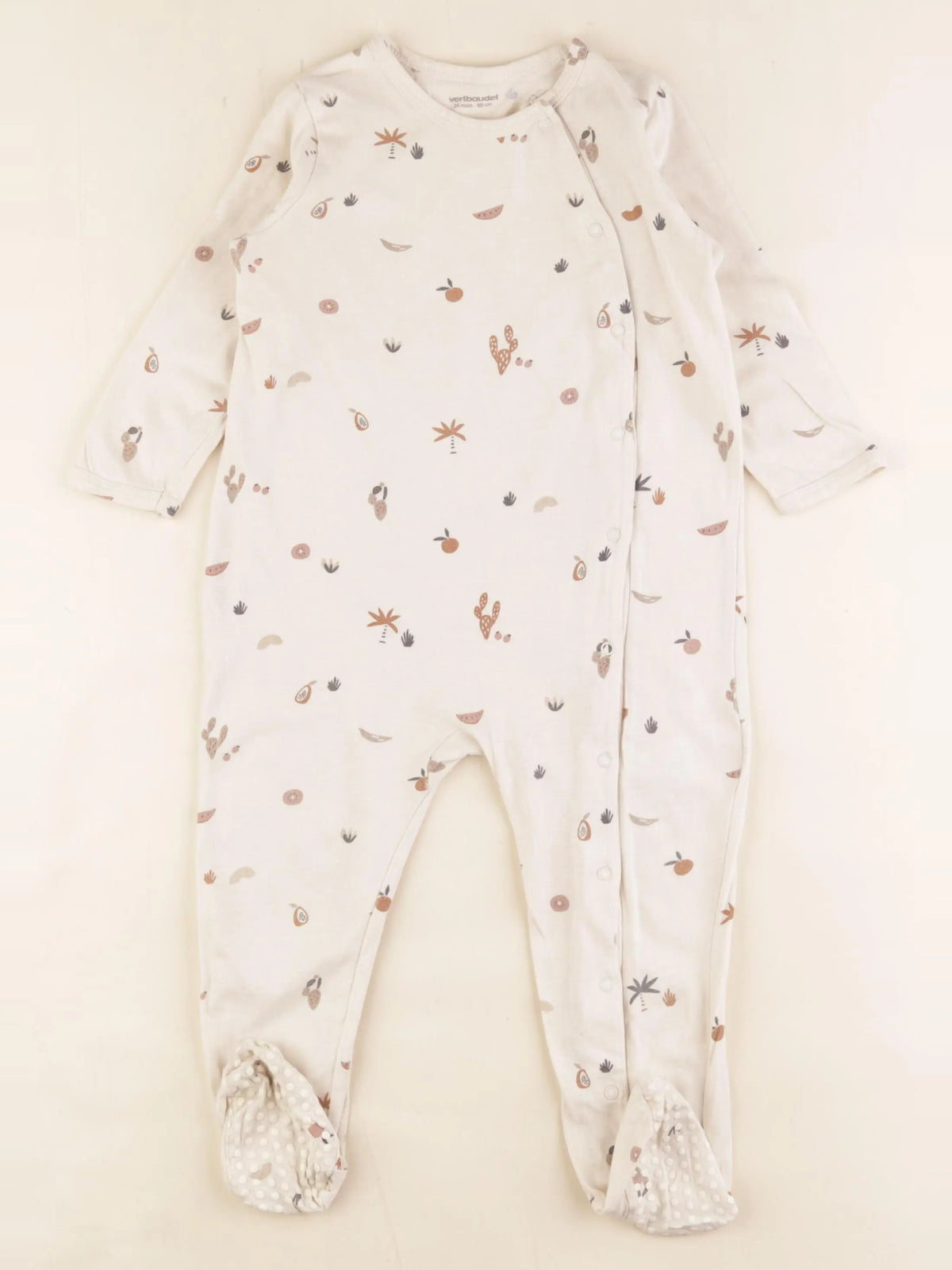 Vertbaudet - pyjama coton marron - 24 mois