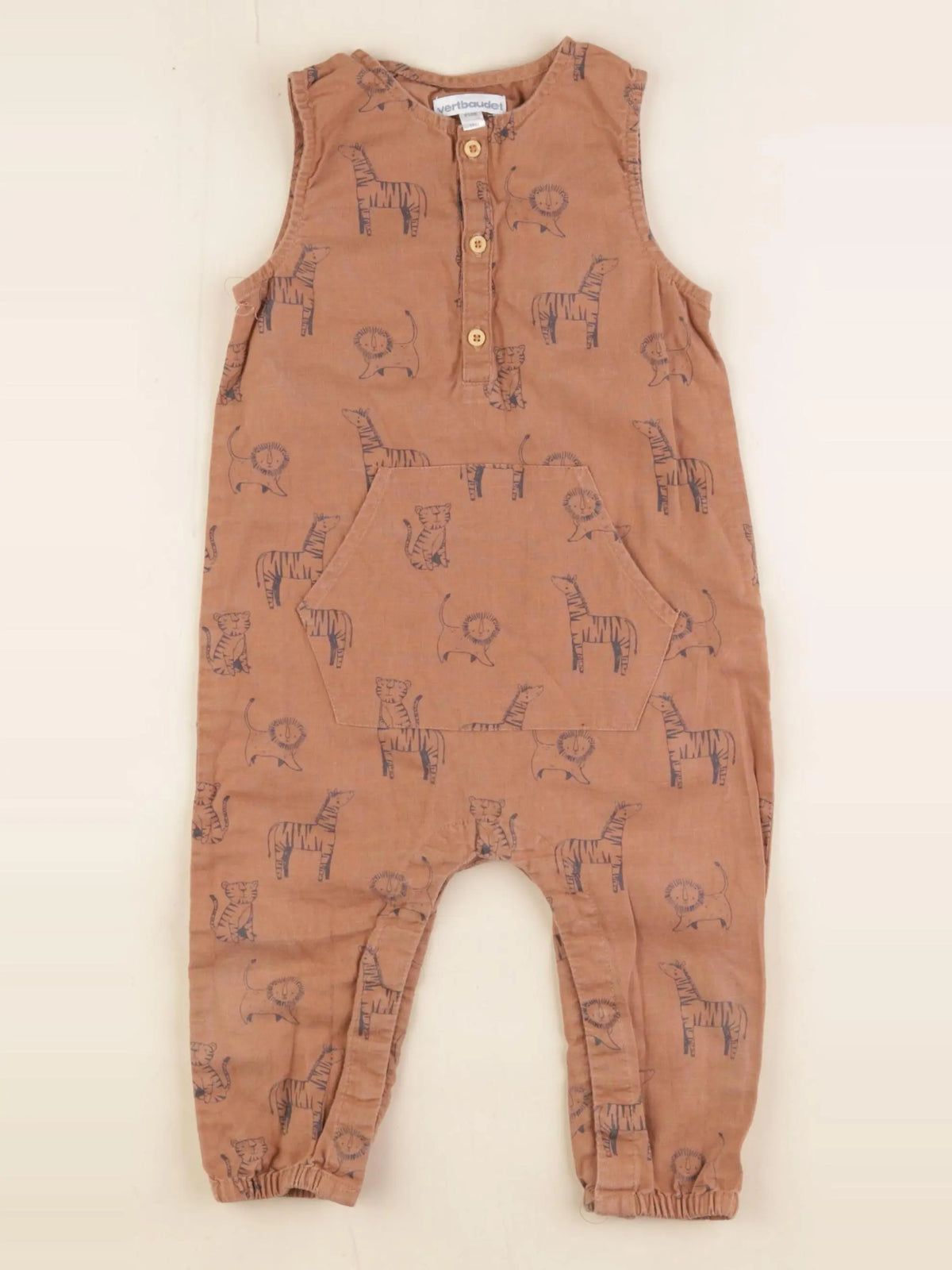 Vertbaudet - combinaison marron - 18 mois