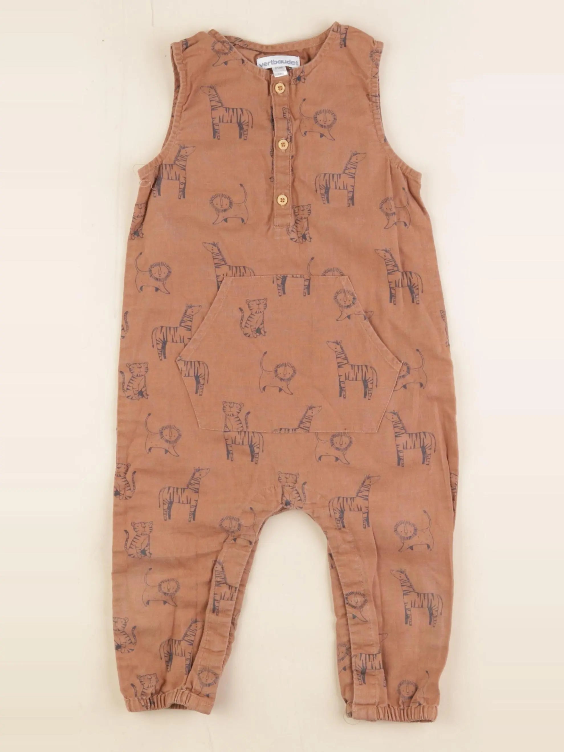 Vertbaudet - combinaison marron - 18 mois