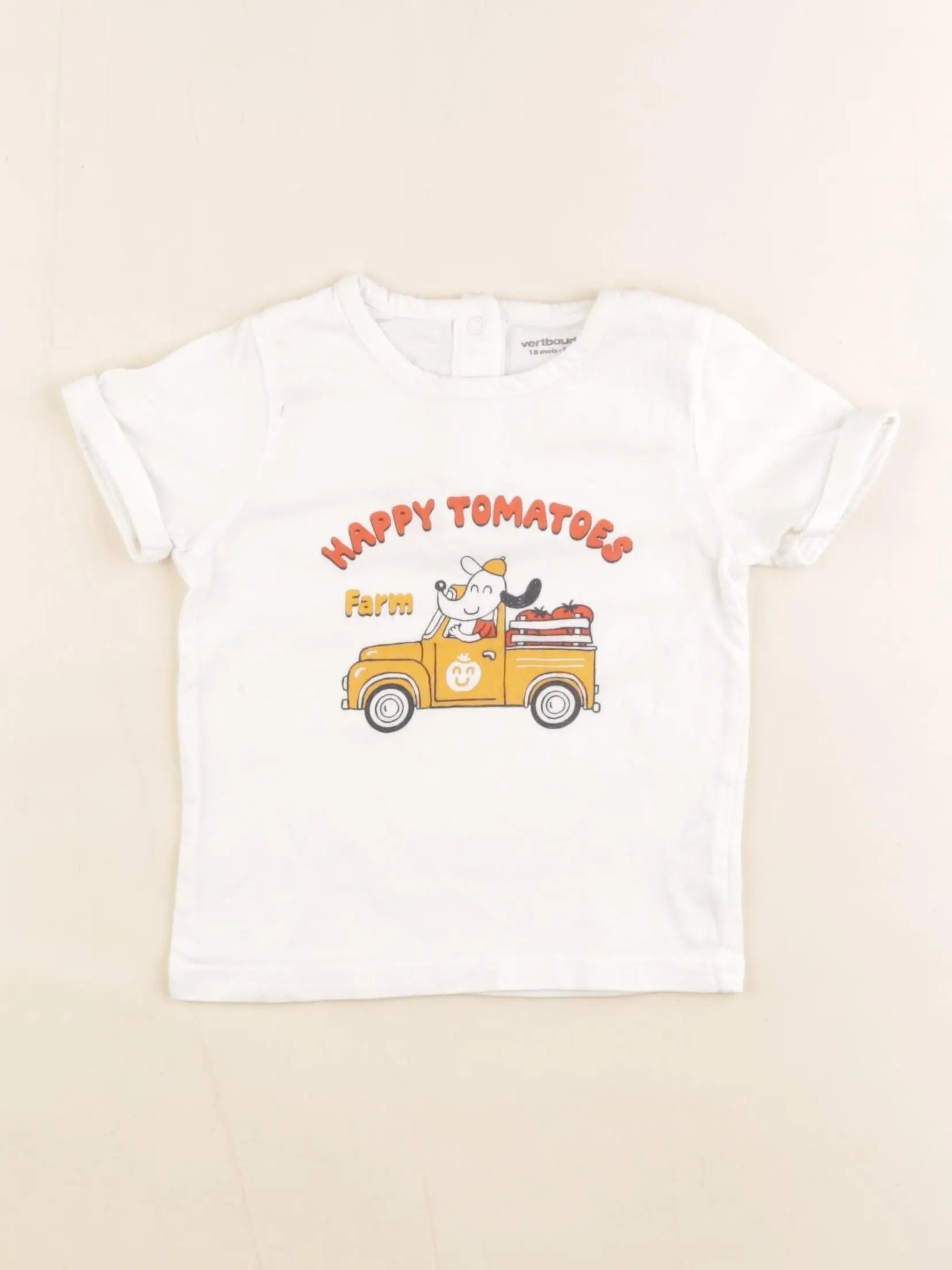 Vertbaudet - tee-shirt blanc - 18 mois