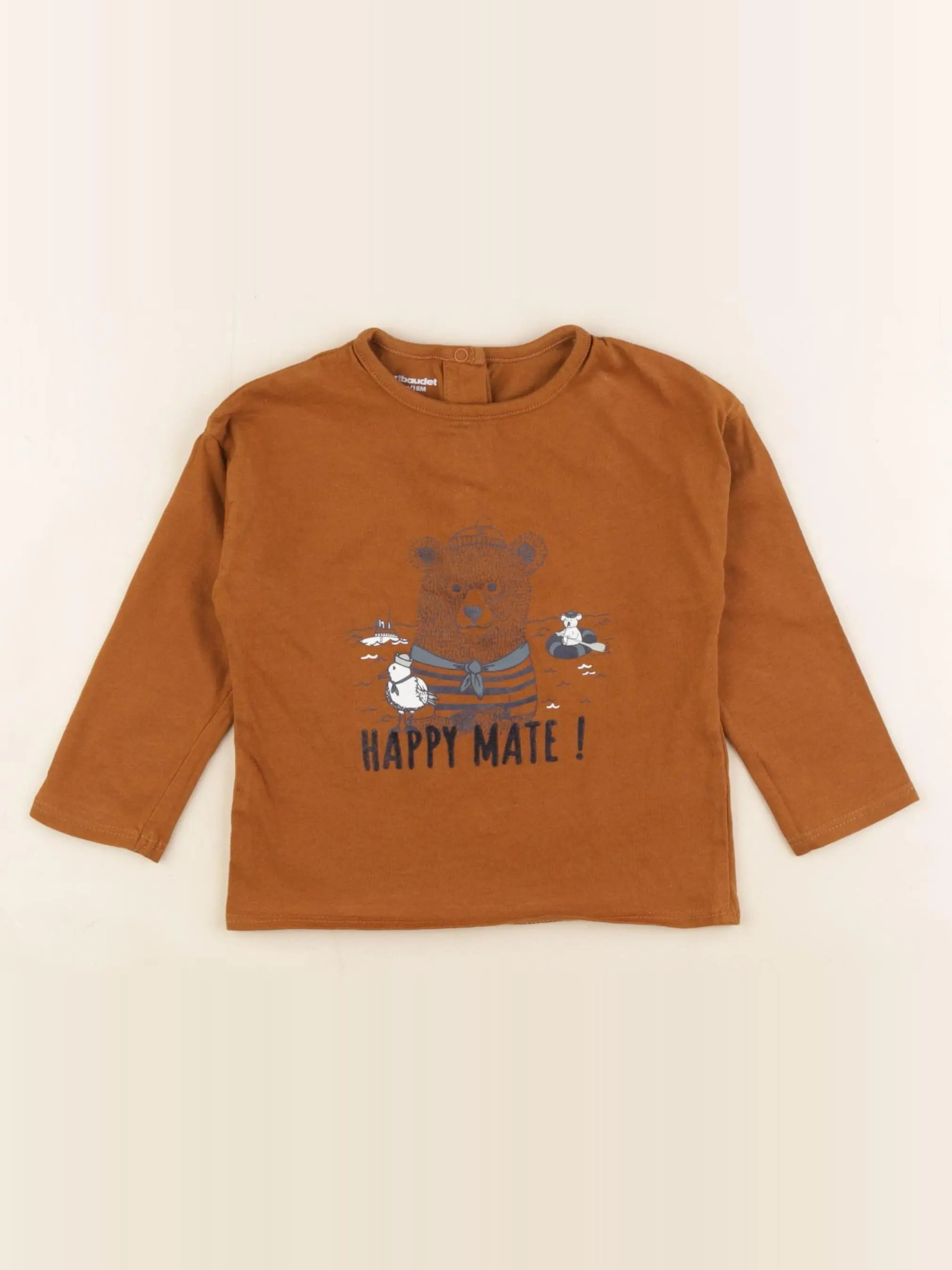 Vertbaudet - tee-shirt marron - 18 mois